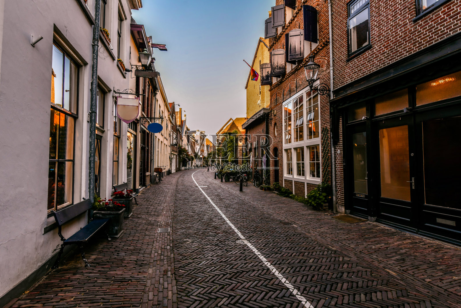 荷兰德文特尔的日落照片摄影图片