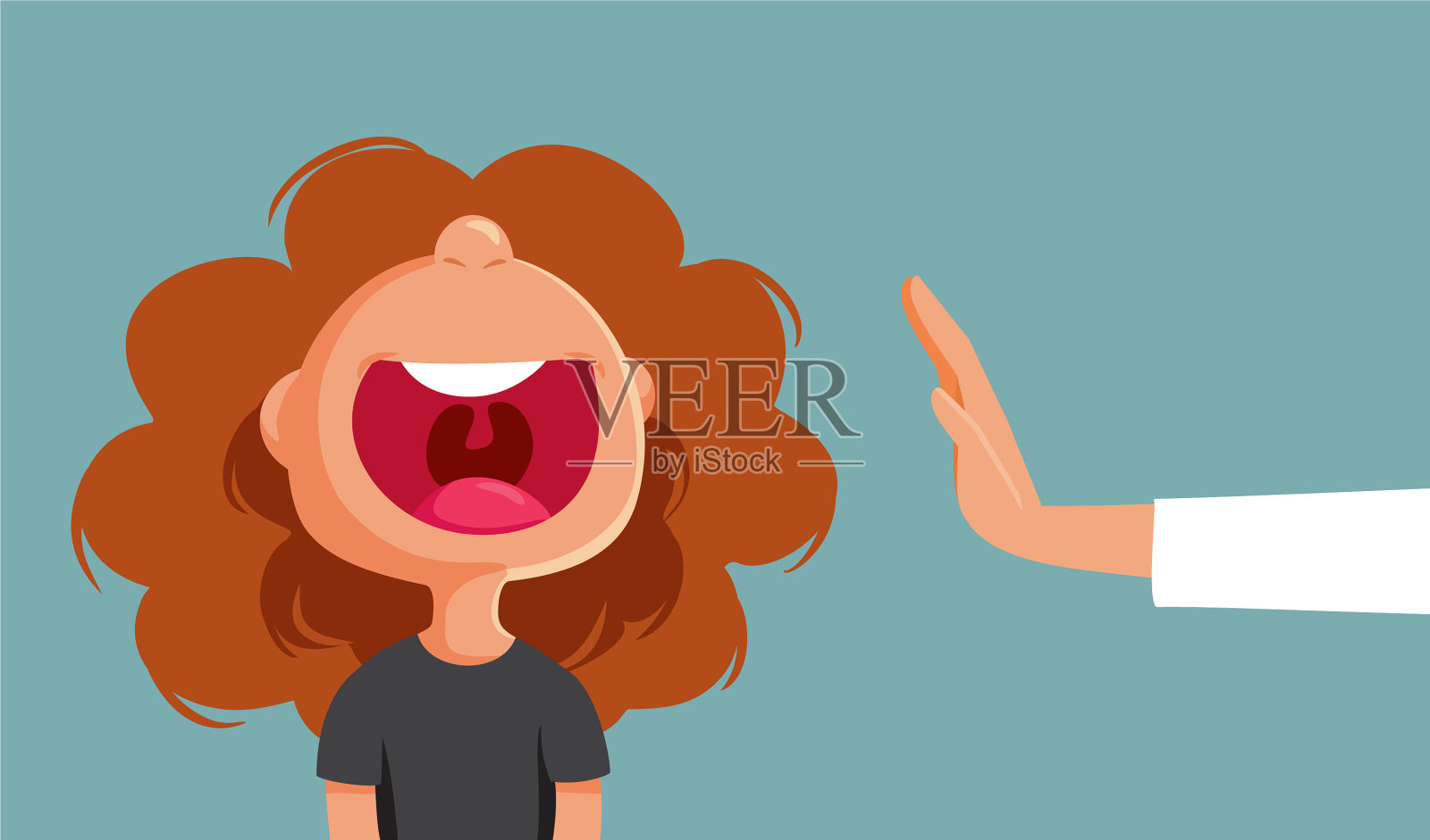 家长要求尖叫的孩子停止卡通片插画图片素材