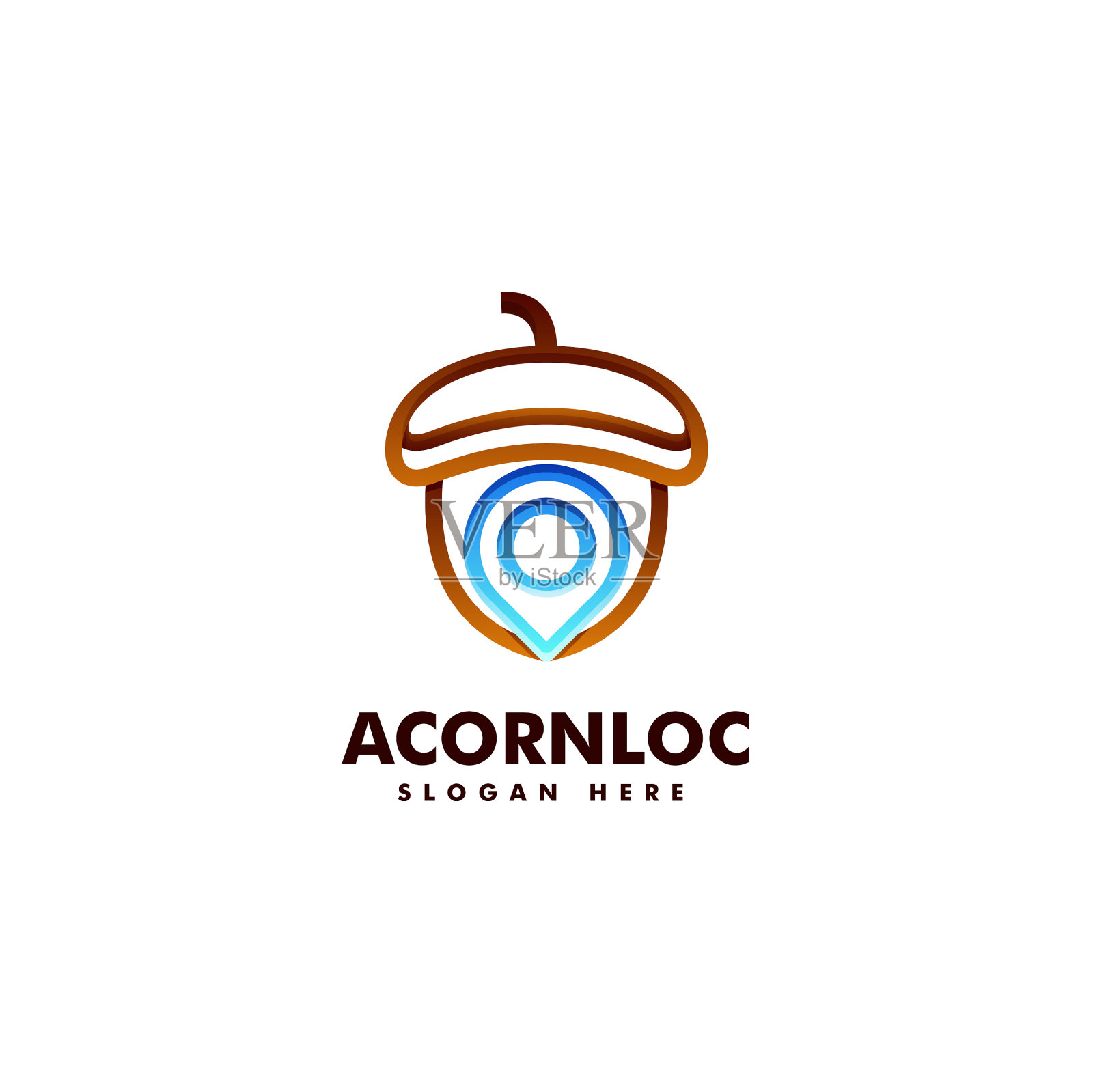 标志橡子位置渐变线艺术风格插画图片素材