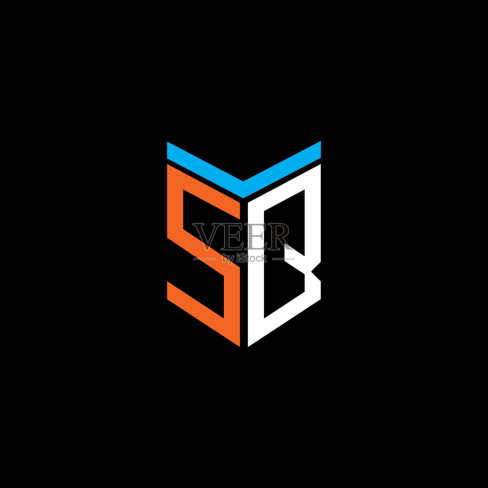 Sq字母标志的创意设计与图形插画图片素材