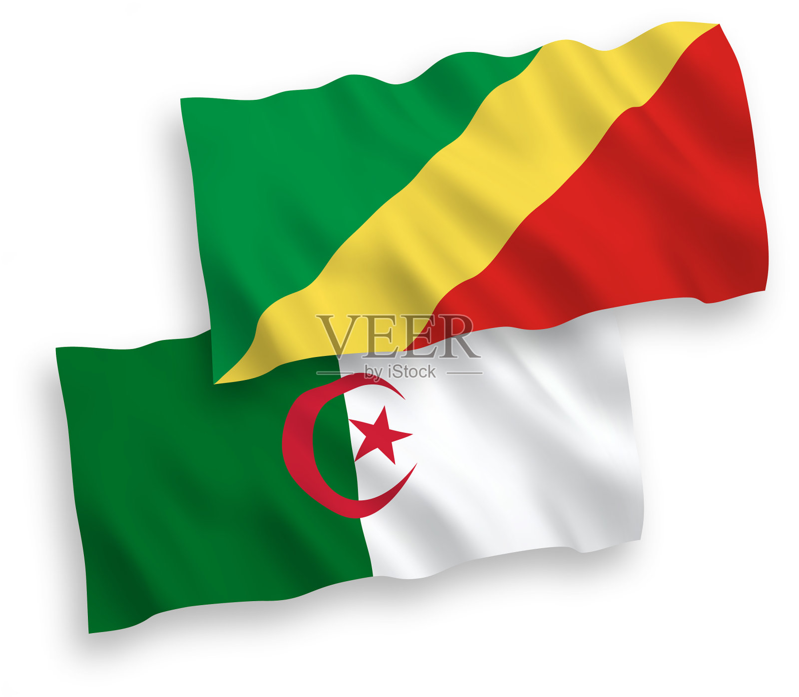 刚果共和国和阿尔及利亚的国旗设计元素图片