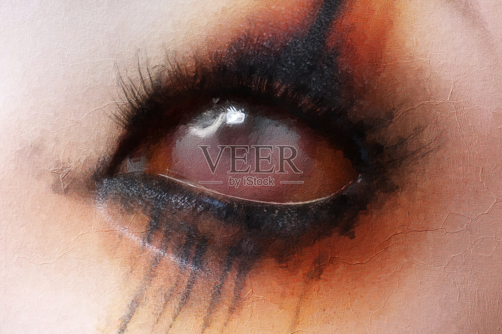 一个女性眼睛的艺术3D插图照片摄影图片