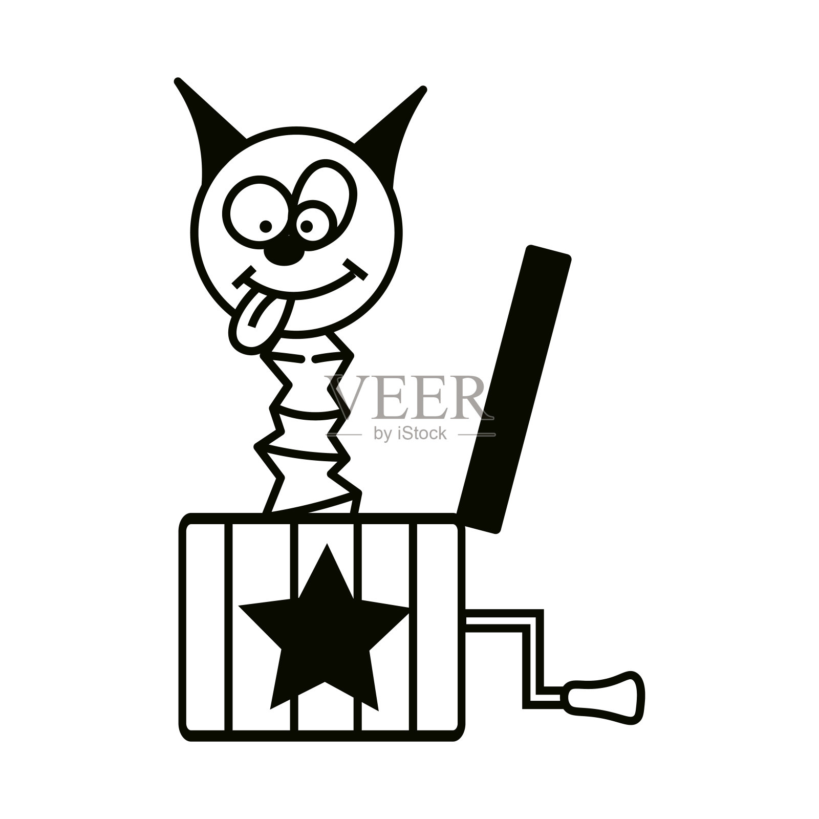 矢量给盒子里的杰克上色插画图片素材