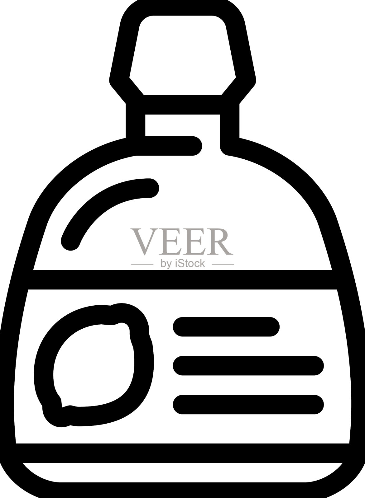 抽象瓶柠檬线图标设计元素图片