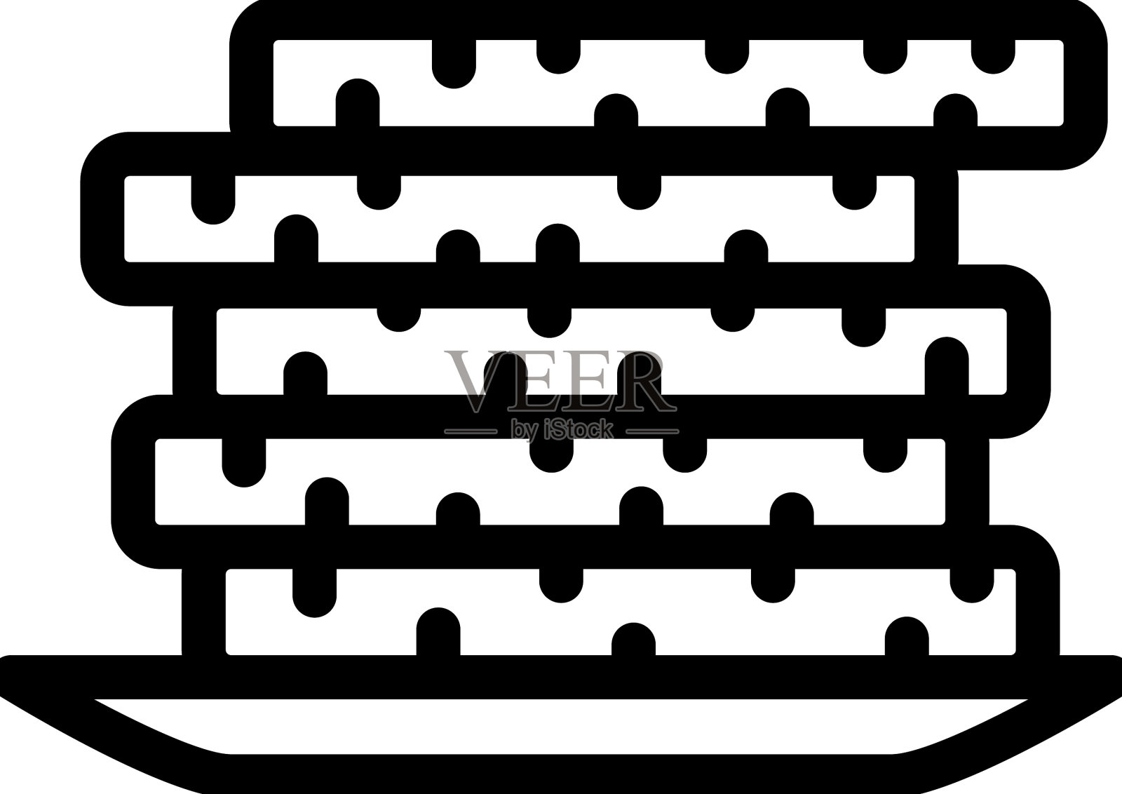 切片盘菠萝线图标设计元素图片