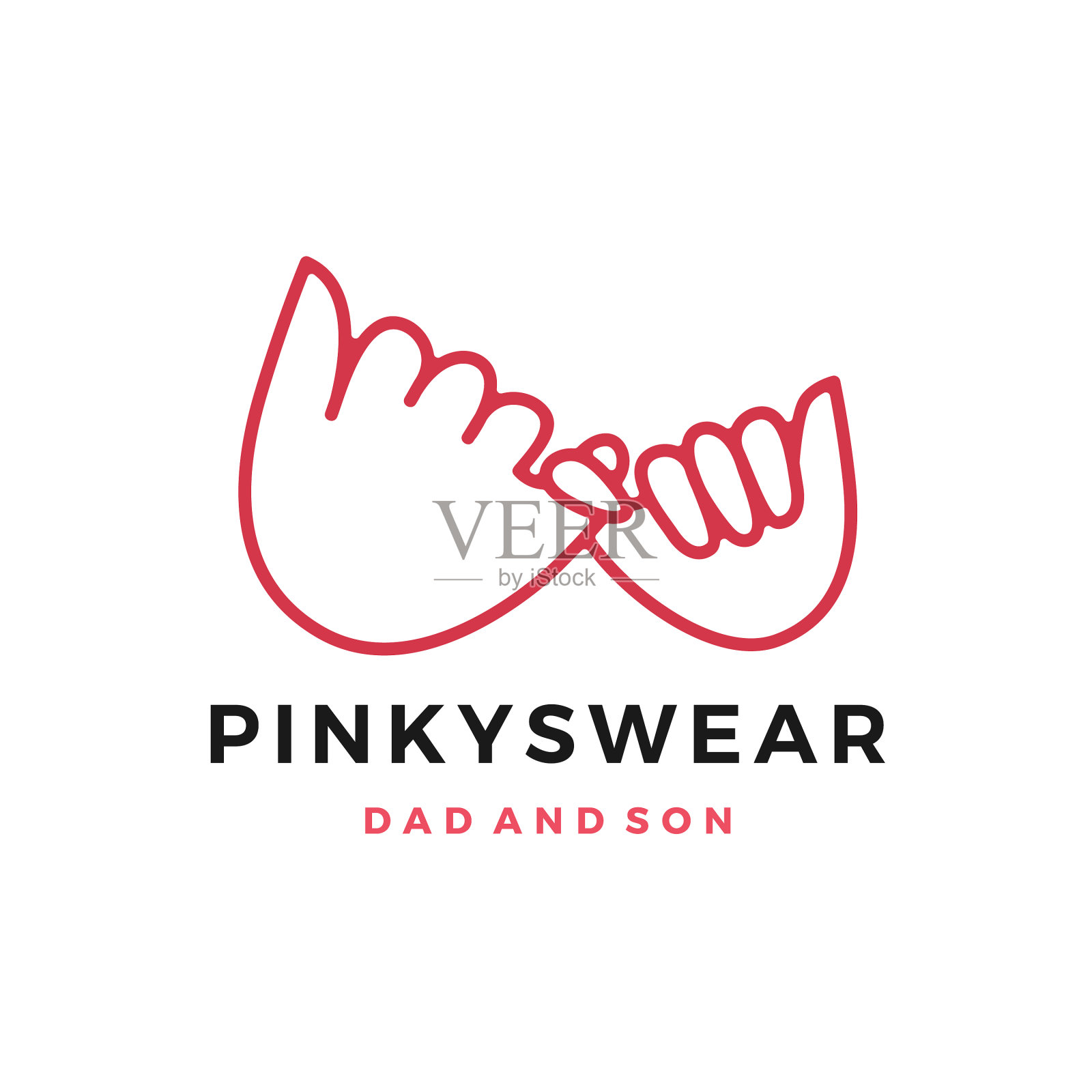 小指发誓承诺爸爸和儿子女儿少插画图片素材