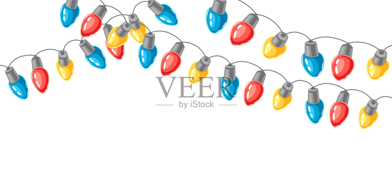 背景与灯泡的花环快乐设计元素图片