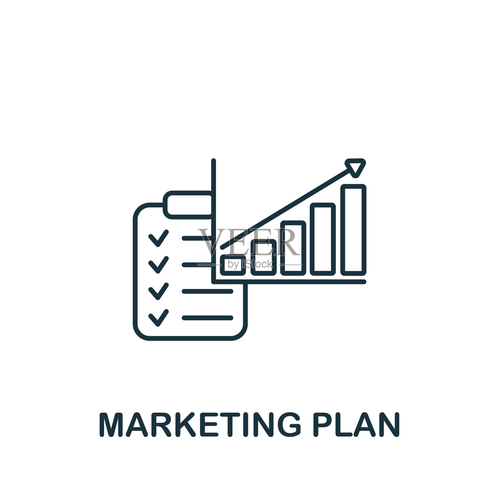 营销计划图标单色简单图标插画图片素材