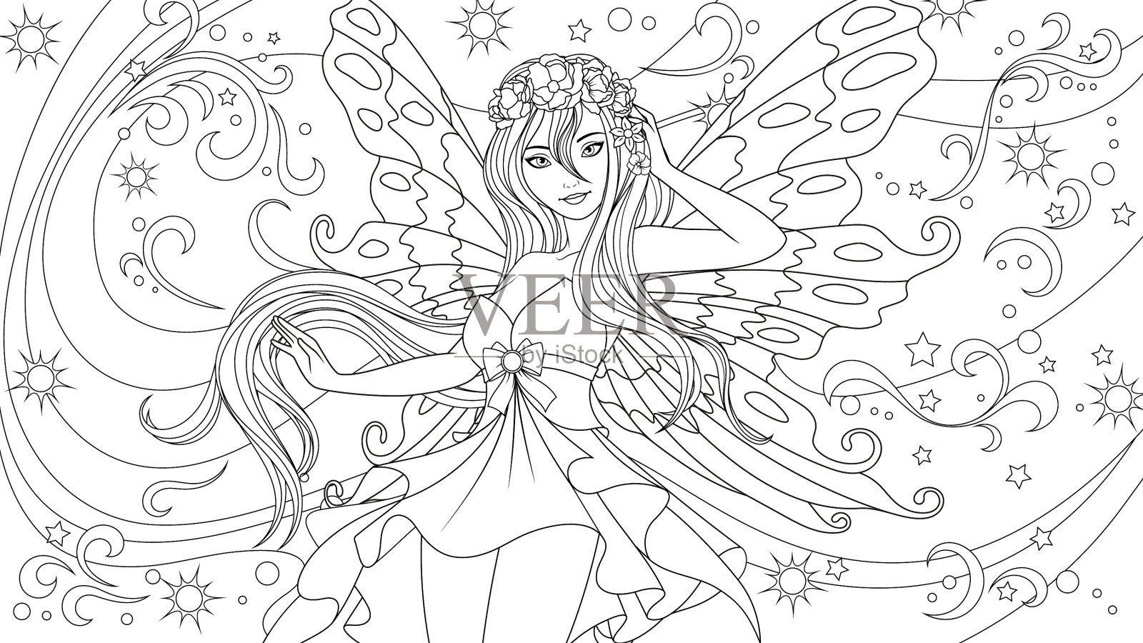 可爱的小仙女插画图片素材