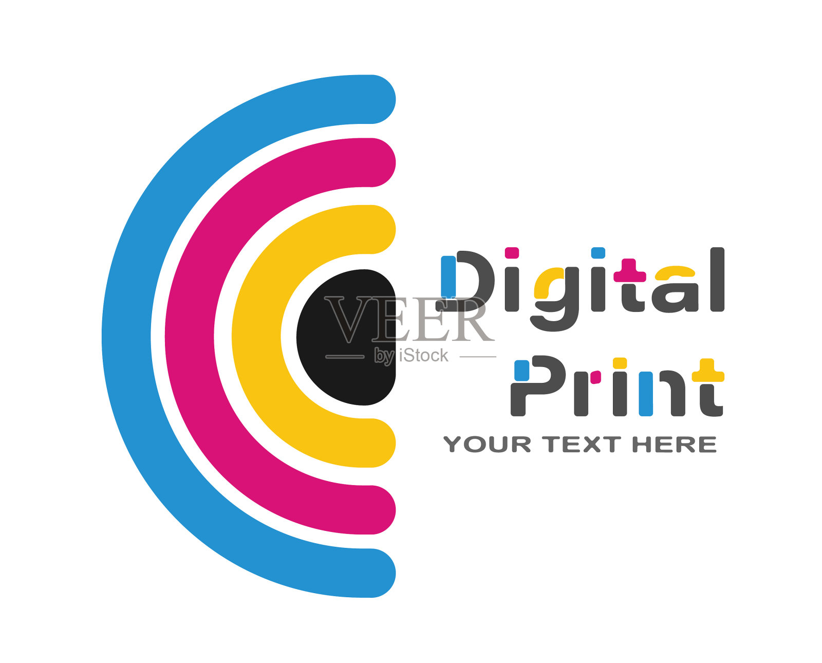 数码打印或照片打印模板的一种插画图片素材