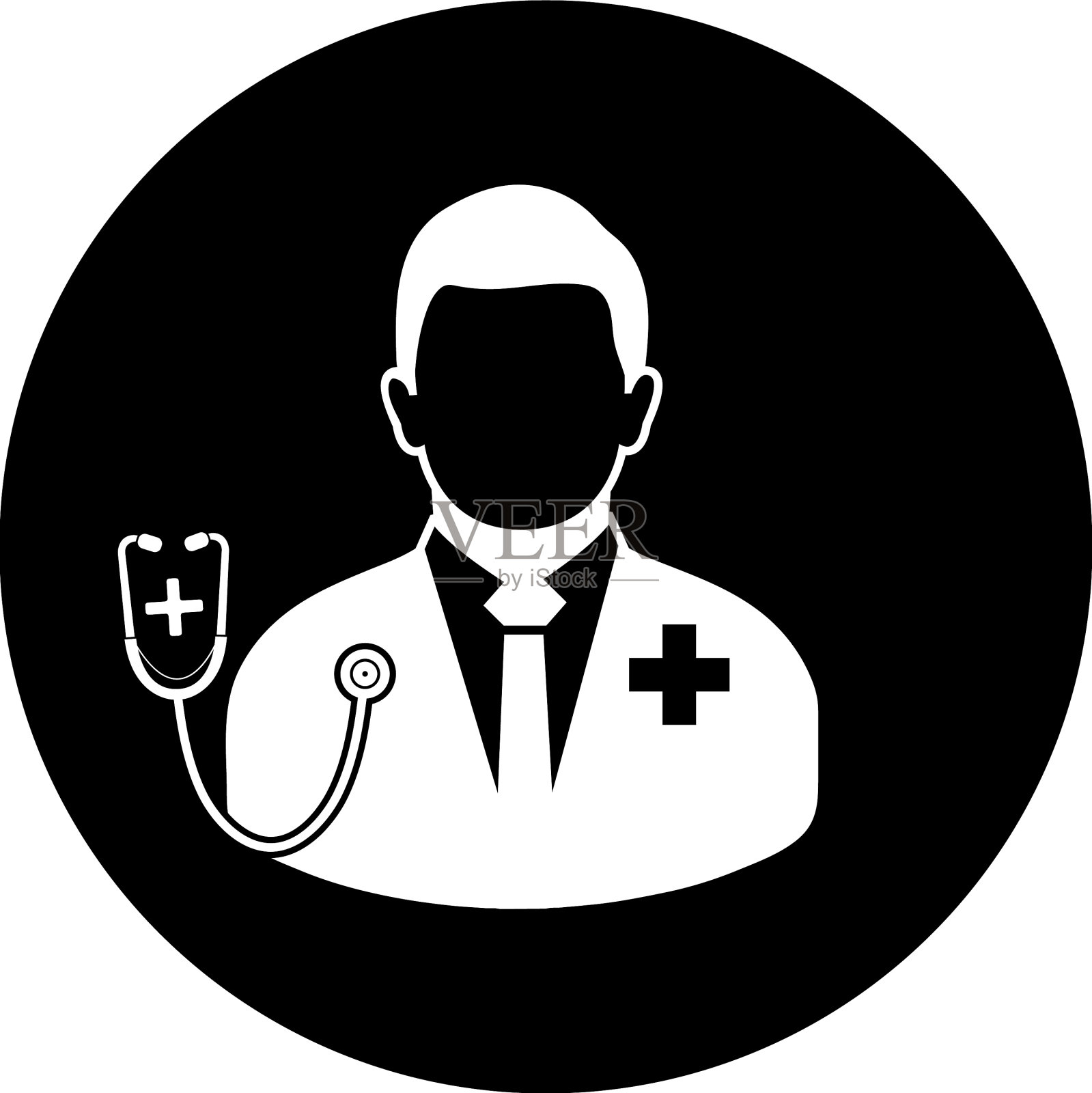 医生图标圆形按钮样式eps插画图片素材