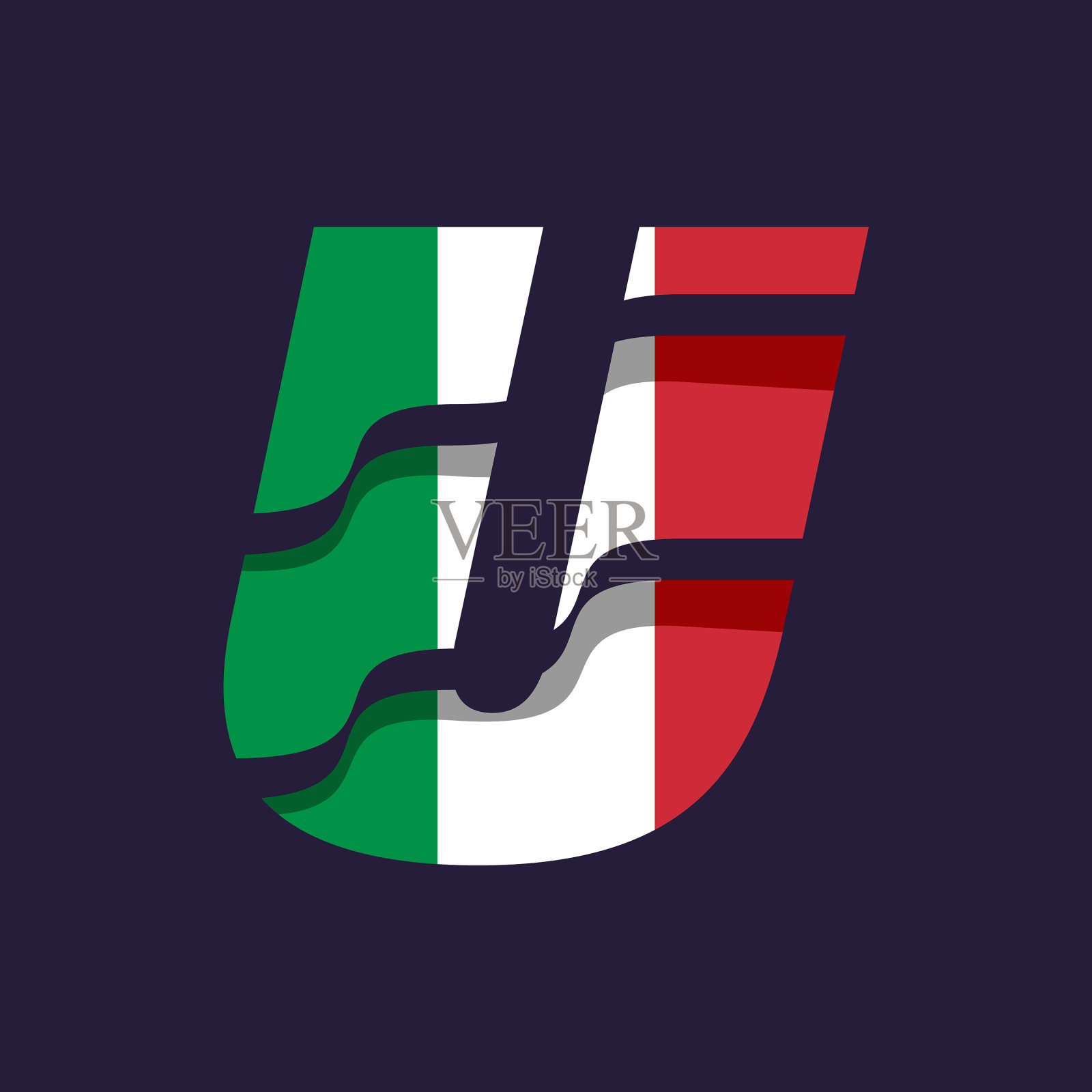 意大利字母旗u插画图片素材
