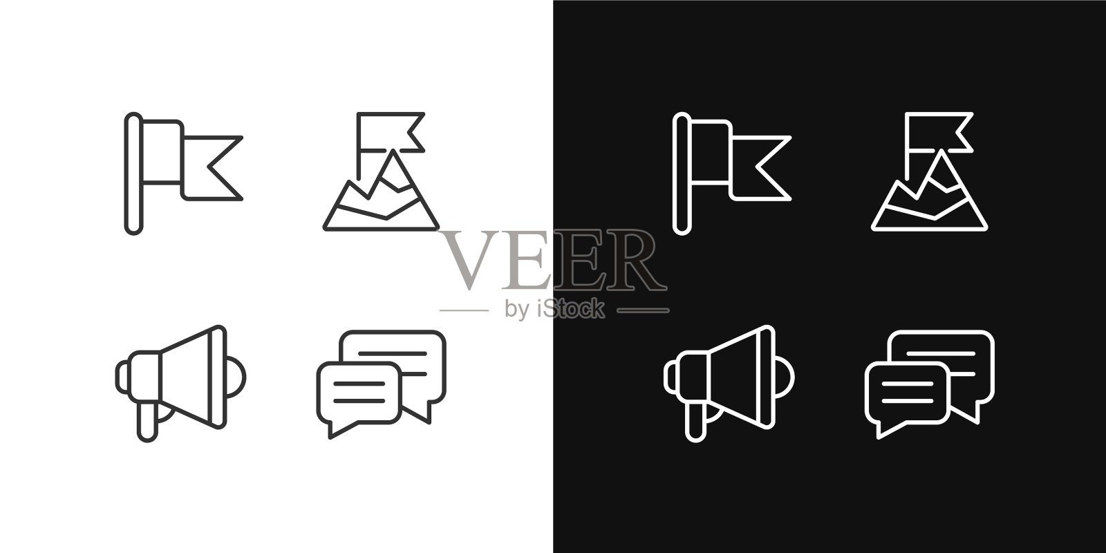 成就像素完美的线性图标设置图标素材