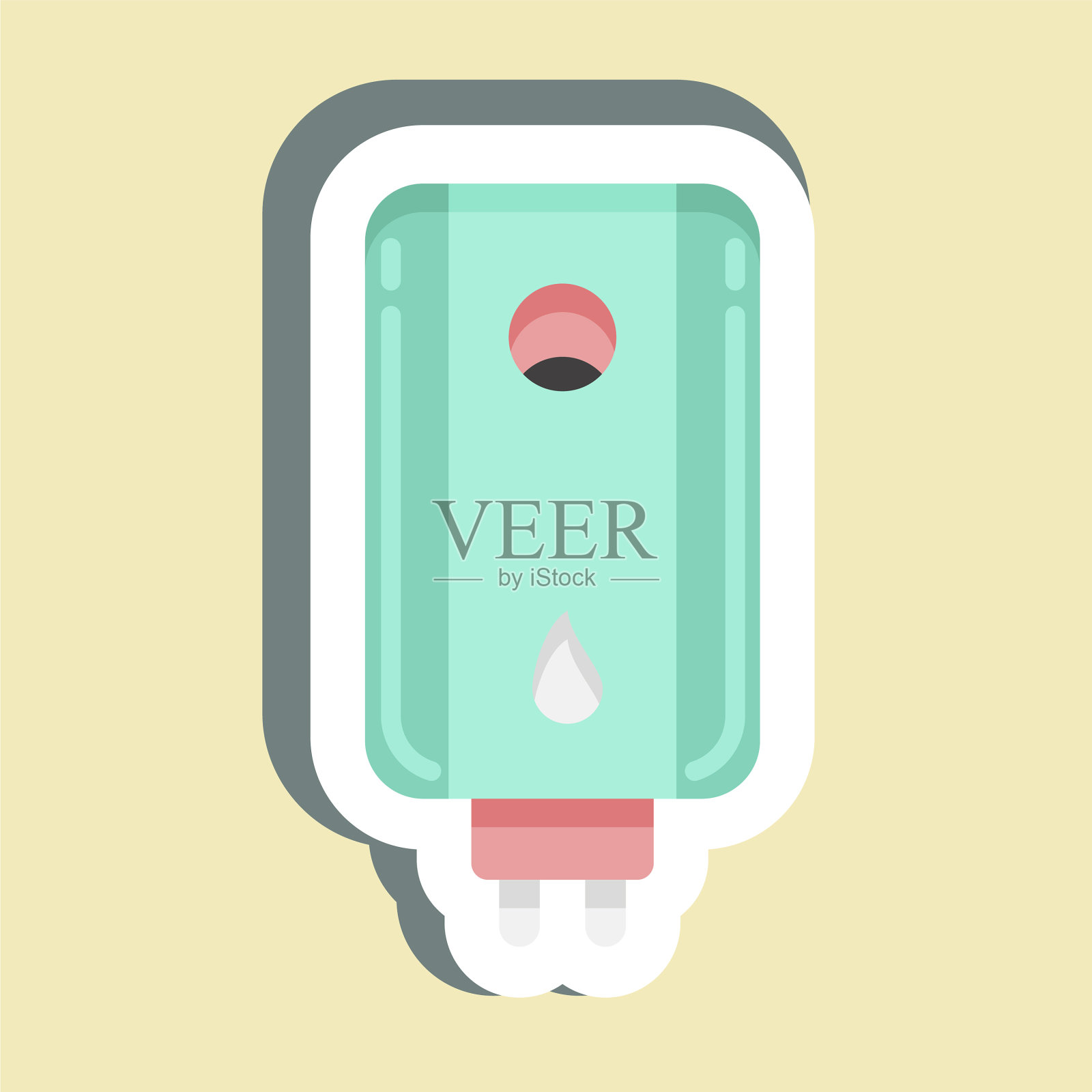 贴纸式热水器适用于厨房插画图片素材