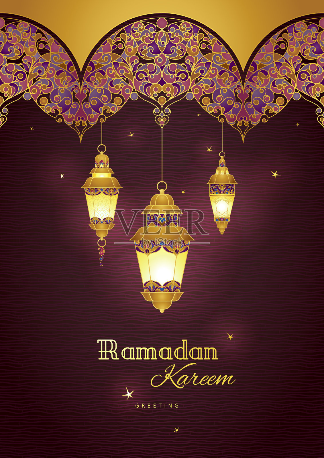 祝福斋月的卡片插画图片素材