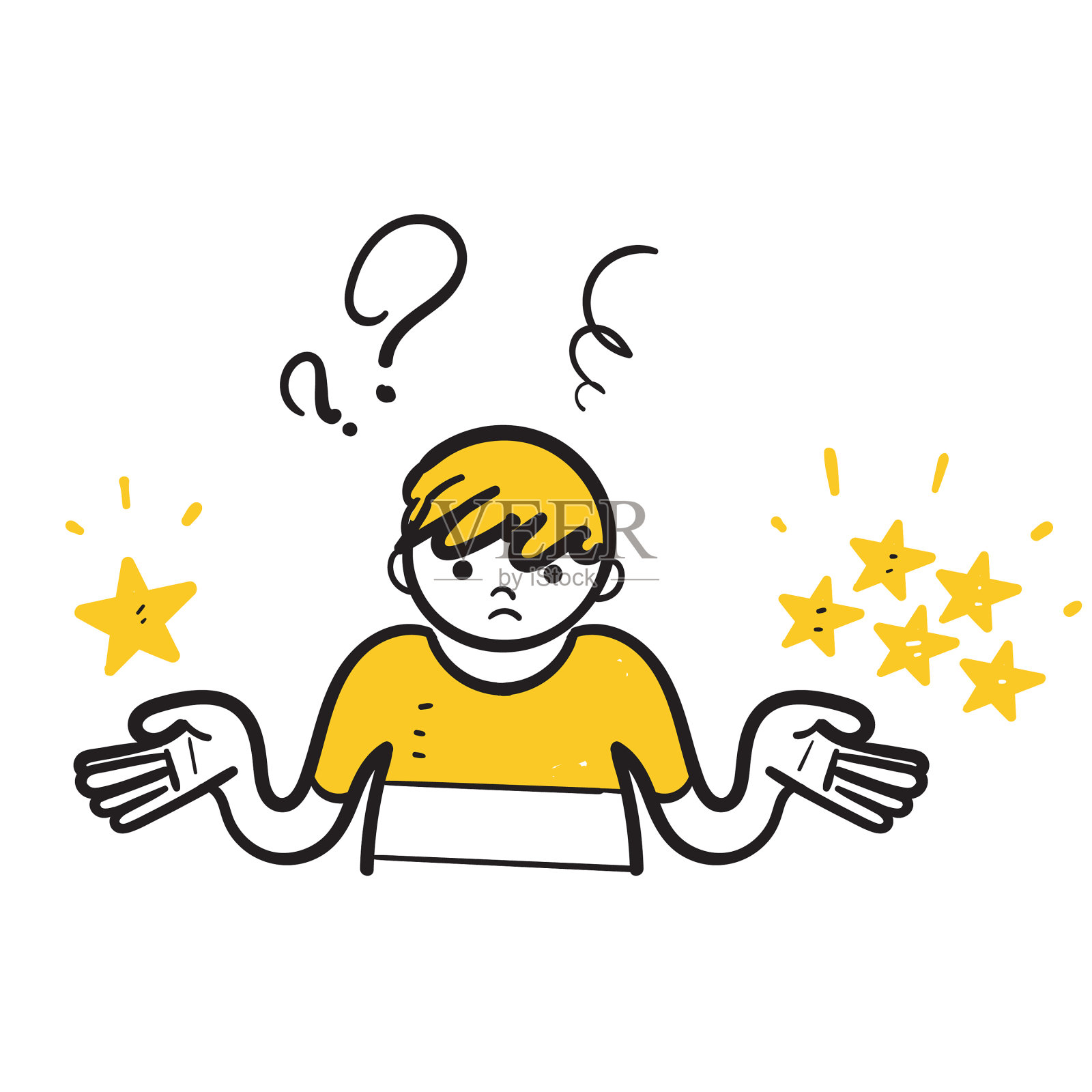 手绘涂鸦星星比较符号插画图片素材