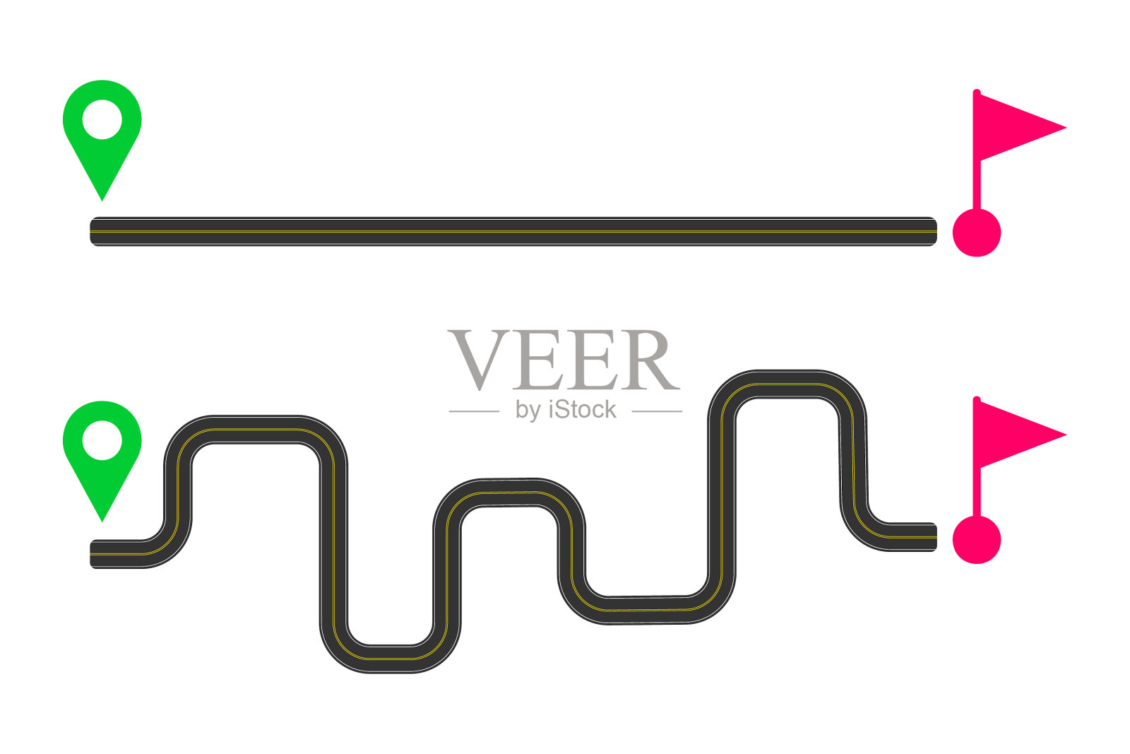 直路和弯路一开始就加价了设计元素图片