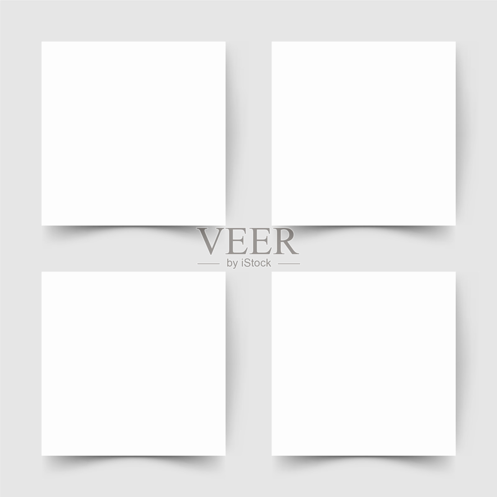 方格网横幅与阴影集白纸设计模板素材