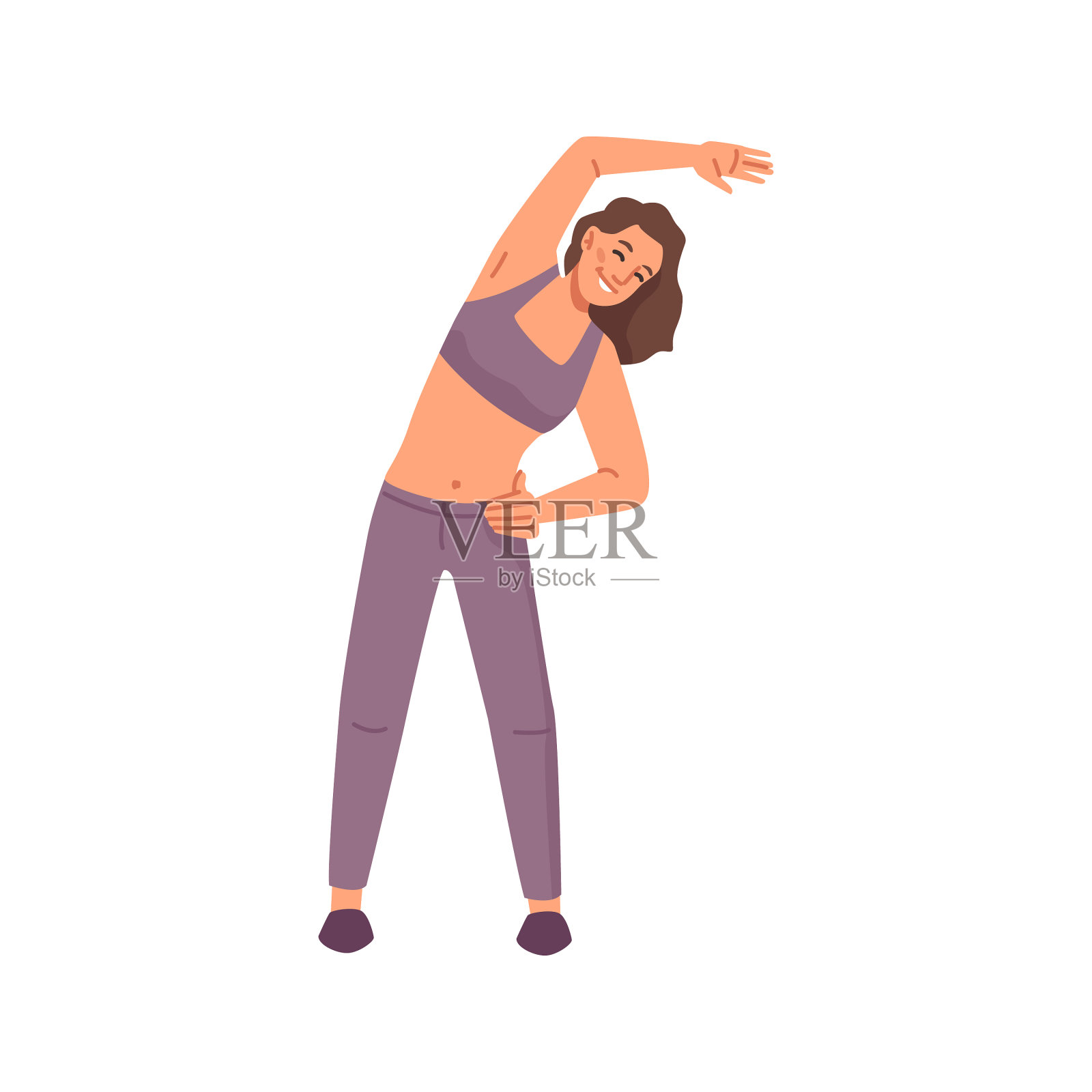 穿着运动服的女子正在健身设计元素图片