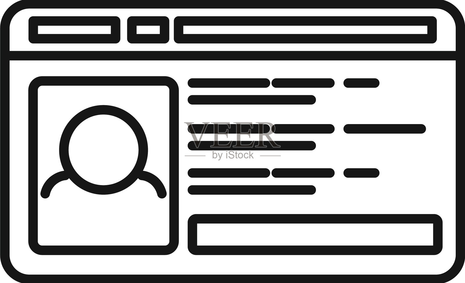 办公室身份证图标轮廓照片徽章设计元素图片