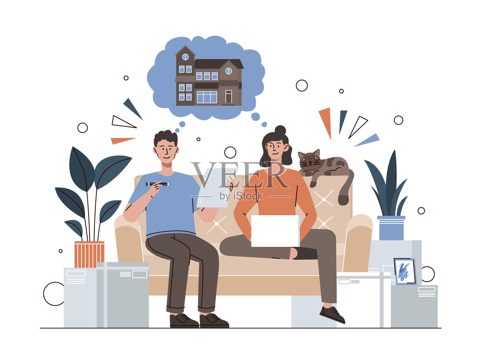 家庭梦想的概念设计元素图片