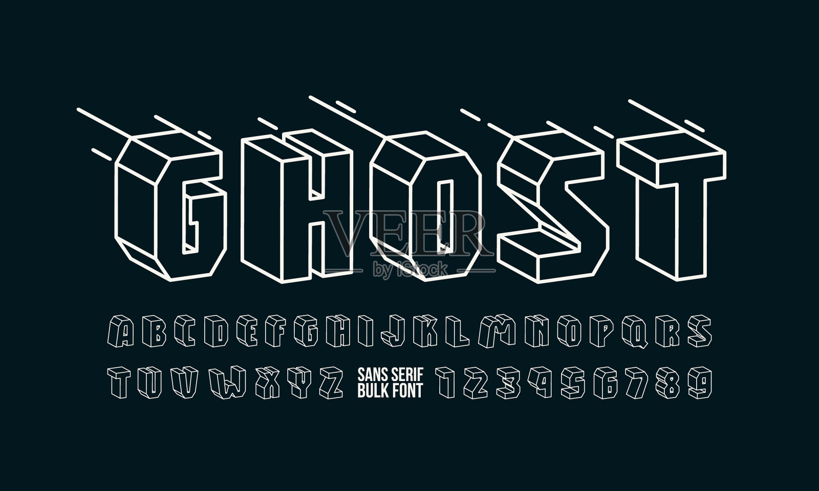 批量无衬线字体插画图片素材