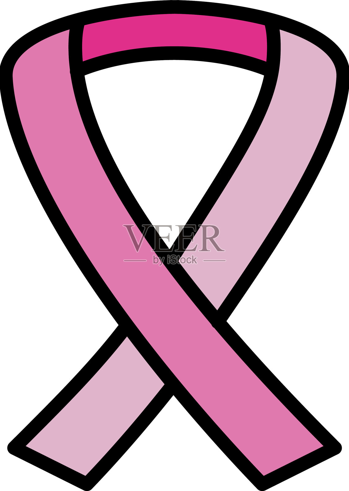 慈善丝带图标大纲帮助关怀设计元素图片