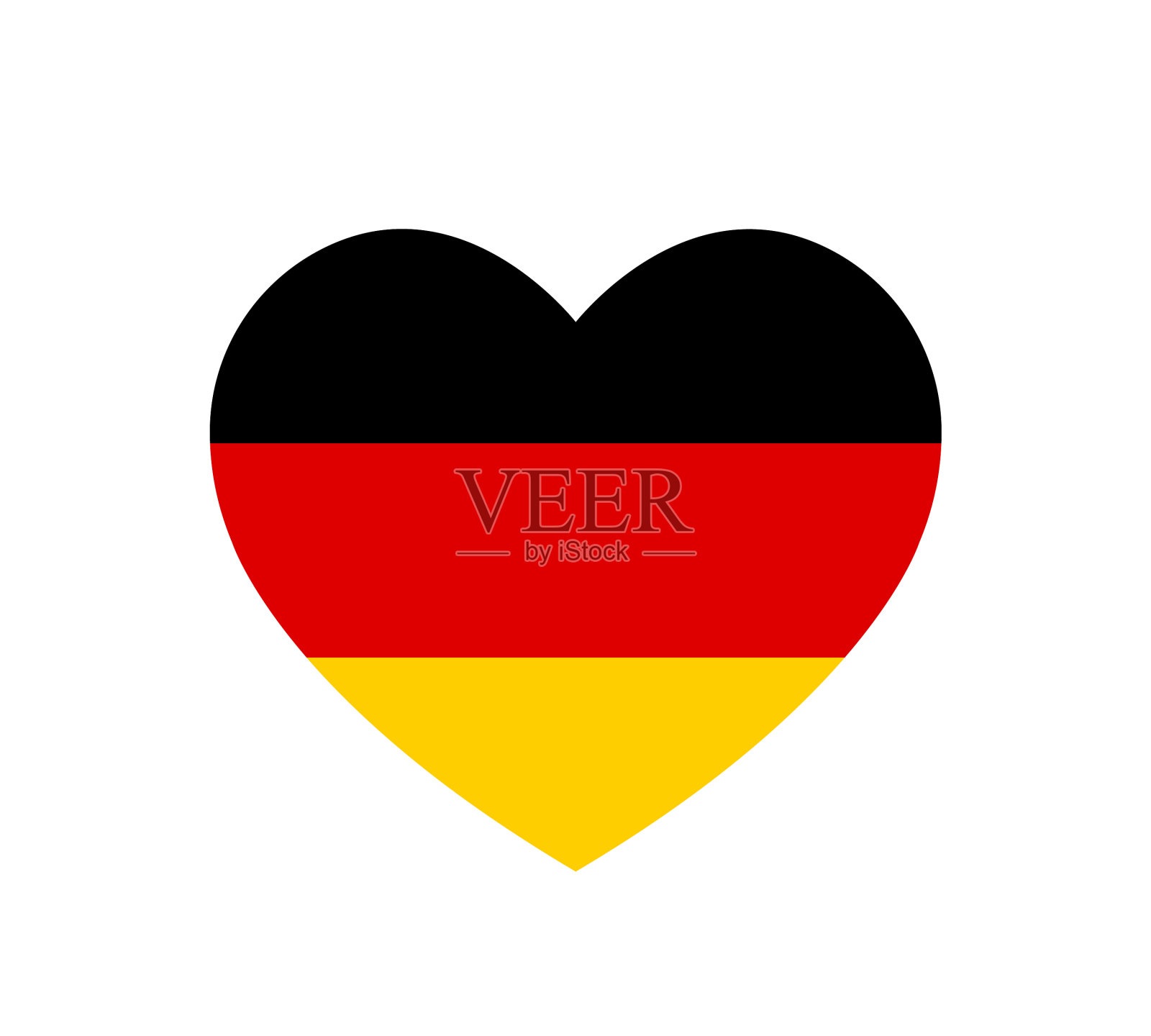 德国统一日爱德国标志心旗设计元素图片