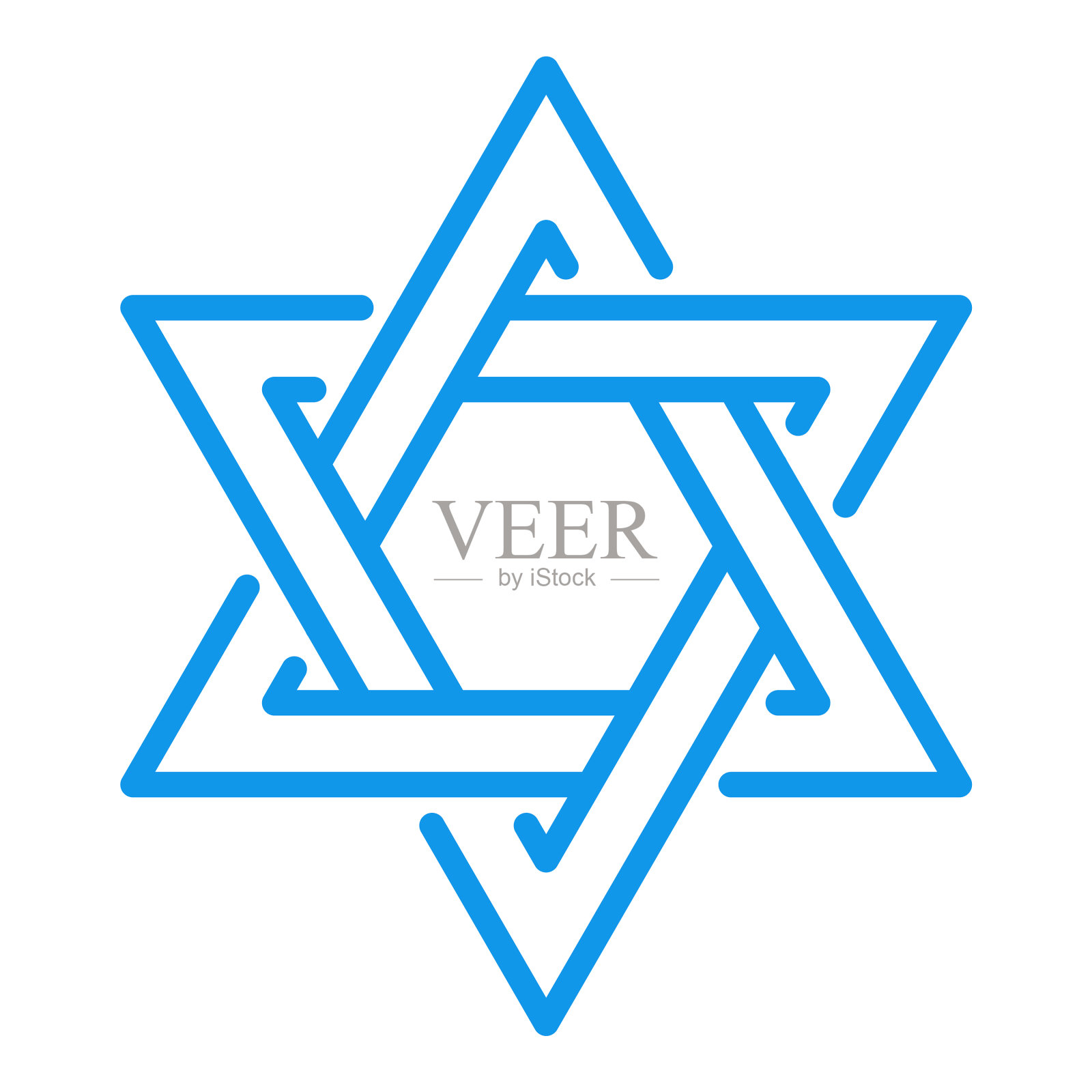 大卫之星象征犹太教和犹太人身份设计元素图片