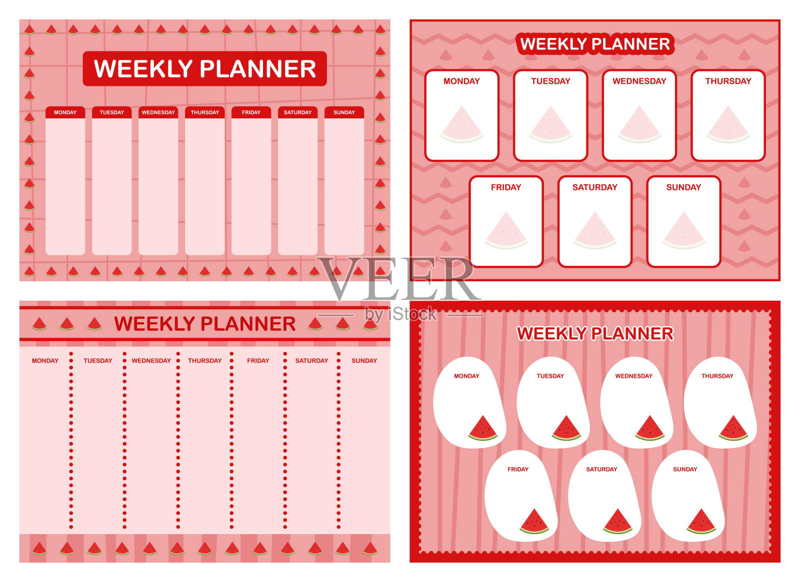 每周计划，孩子时间表设计模板插画图片素材