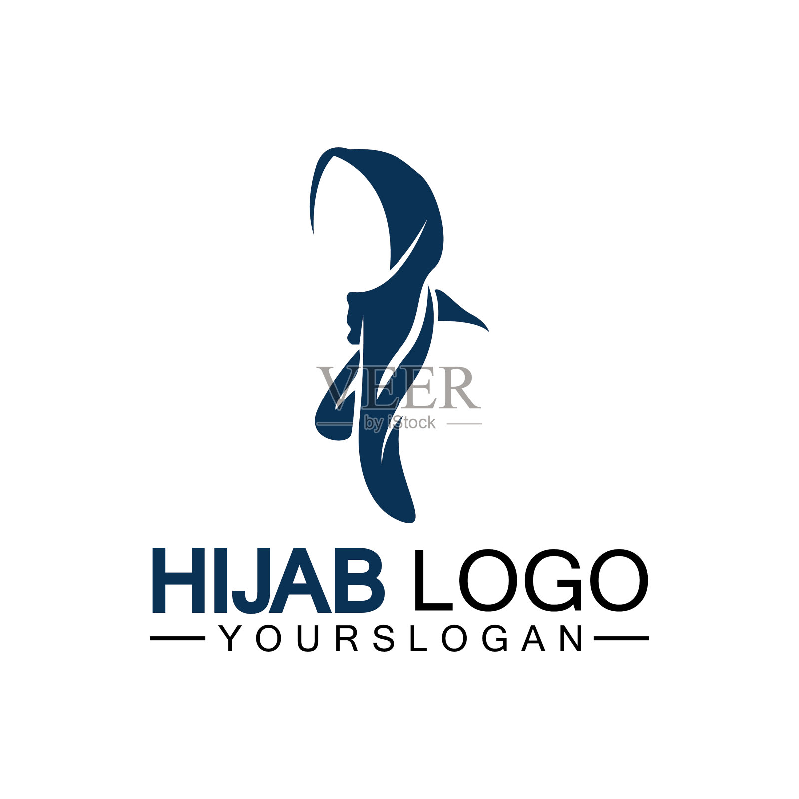 头巾标志设计模板插画图片素材