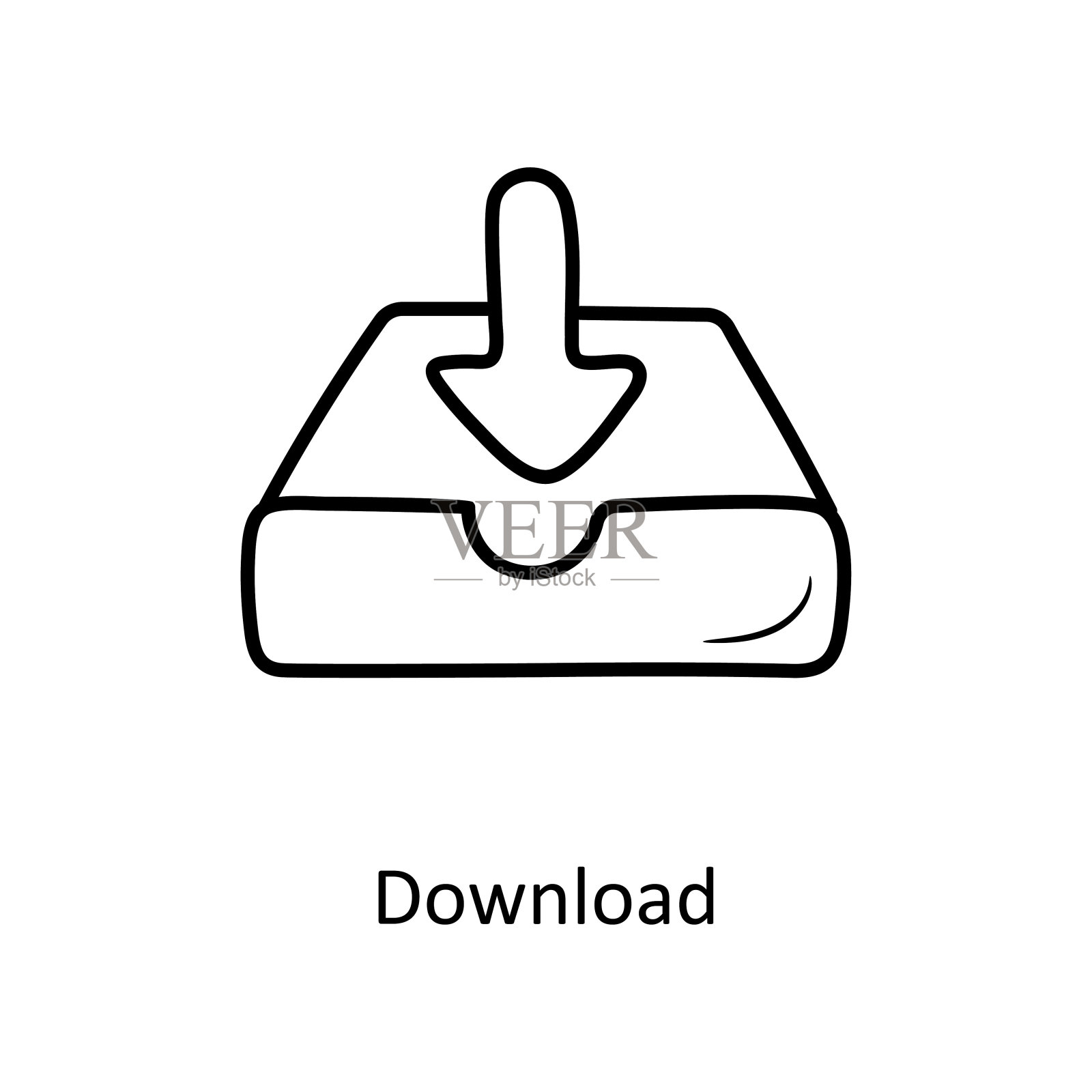 下载大纲图标设计插图。媒体控制符号在白色背景EPS 10文件插画图片素材