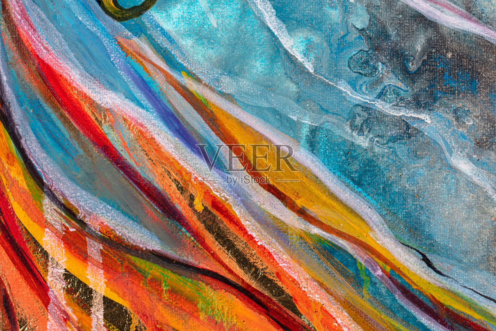 创意绘画艺术作品与色彩丰富的表面，为经典的室内。插画图片素材