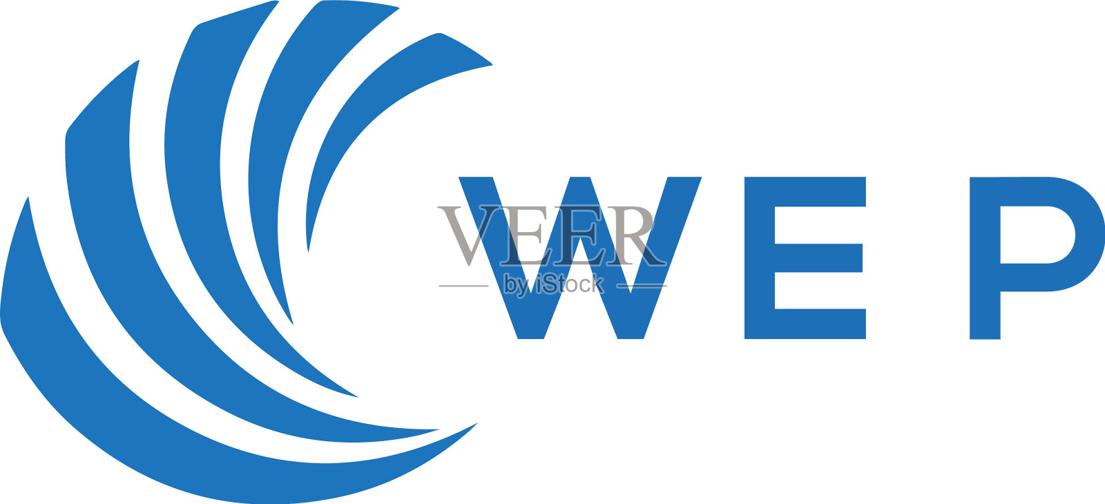 白色背景上的Wep字母标识设计插画图片素材