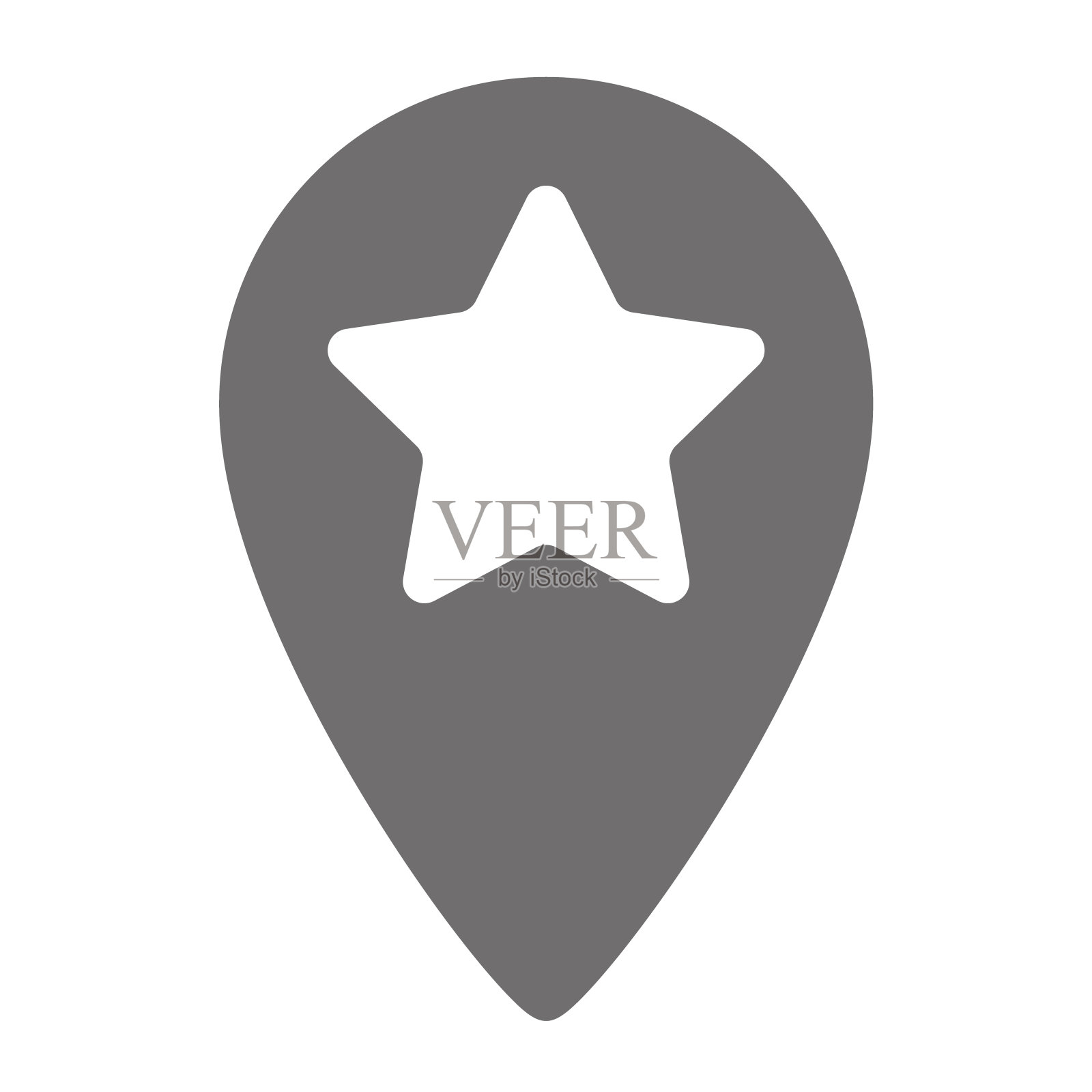 灰色标记的地方与星星图标在白色背景插画图片素材
