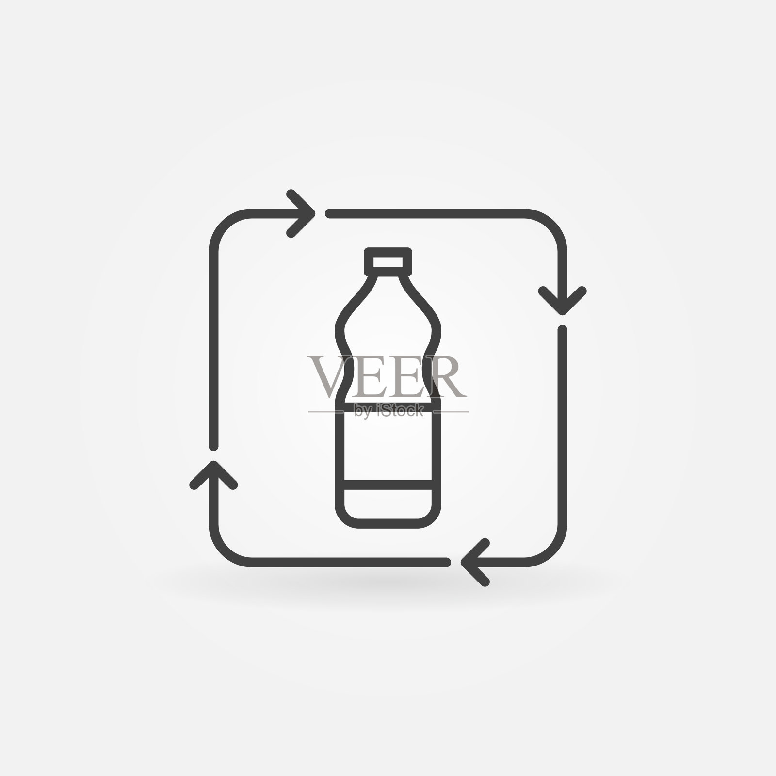 塑料瓶回收矢量概念最小图标设计元素图片
