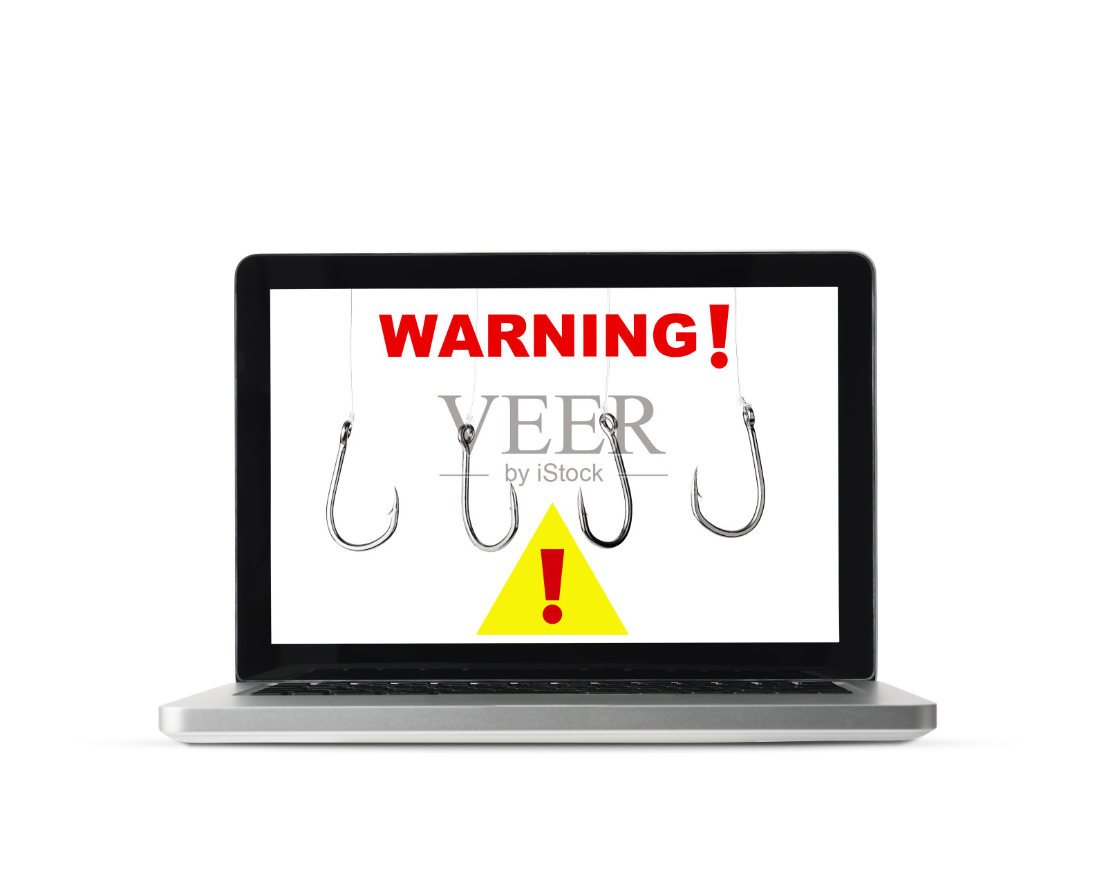 带有网络钓鱼诈骗的笔记本电脑照片摄影图片