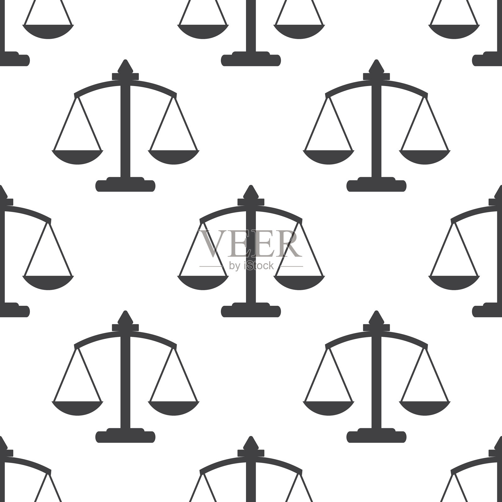 正义或法律图标刻度无缝图案设计插画图片素材