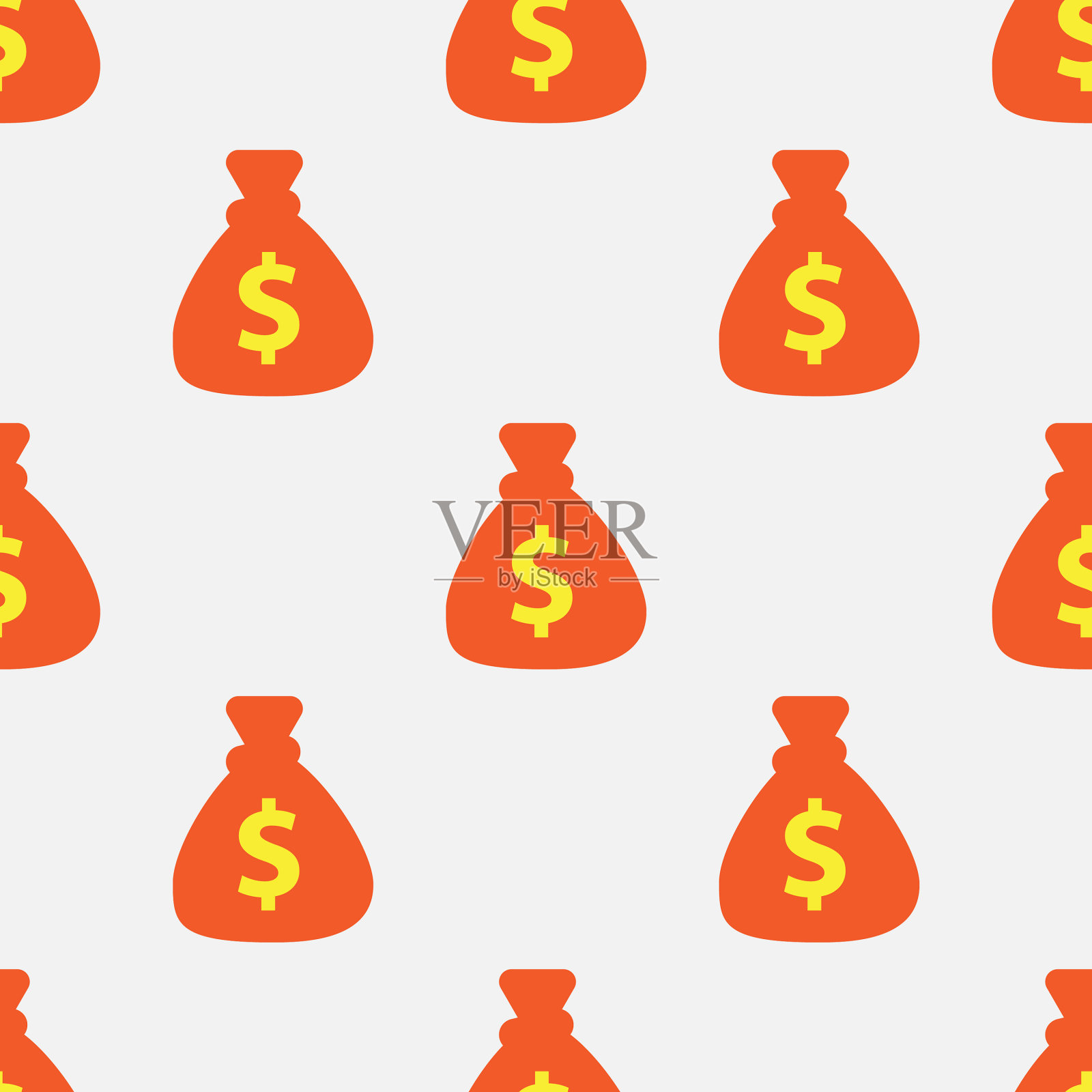 钱袋与美元标志无缝模式插画图片素材