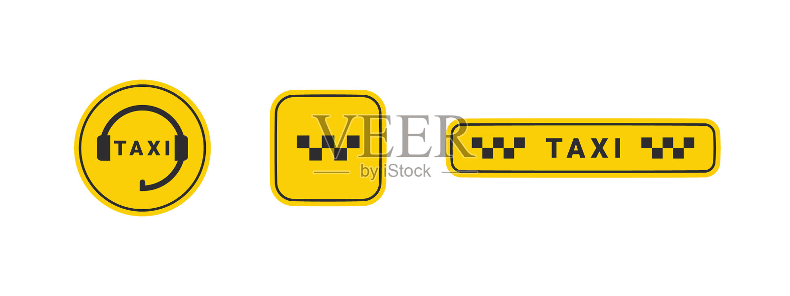 黄色的士服务图标的士服务横幅图标素材
