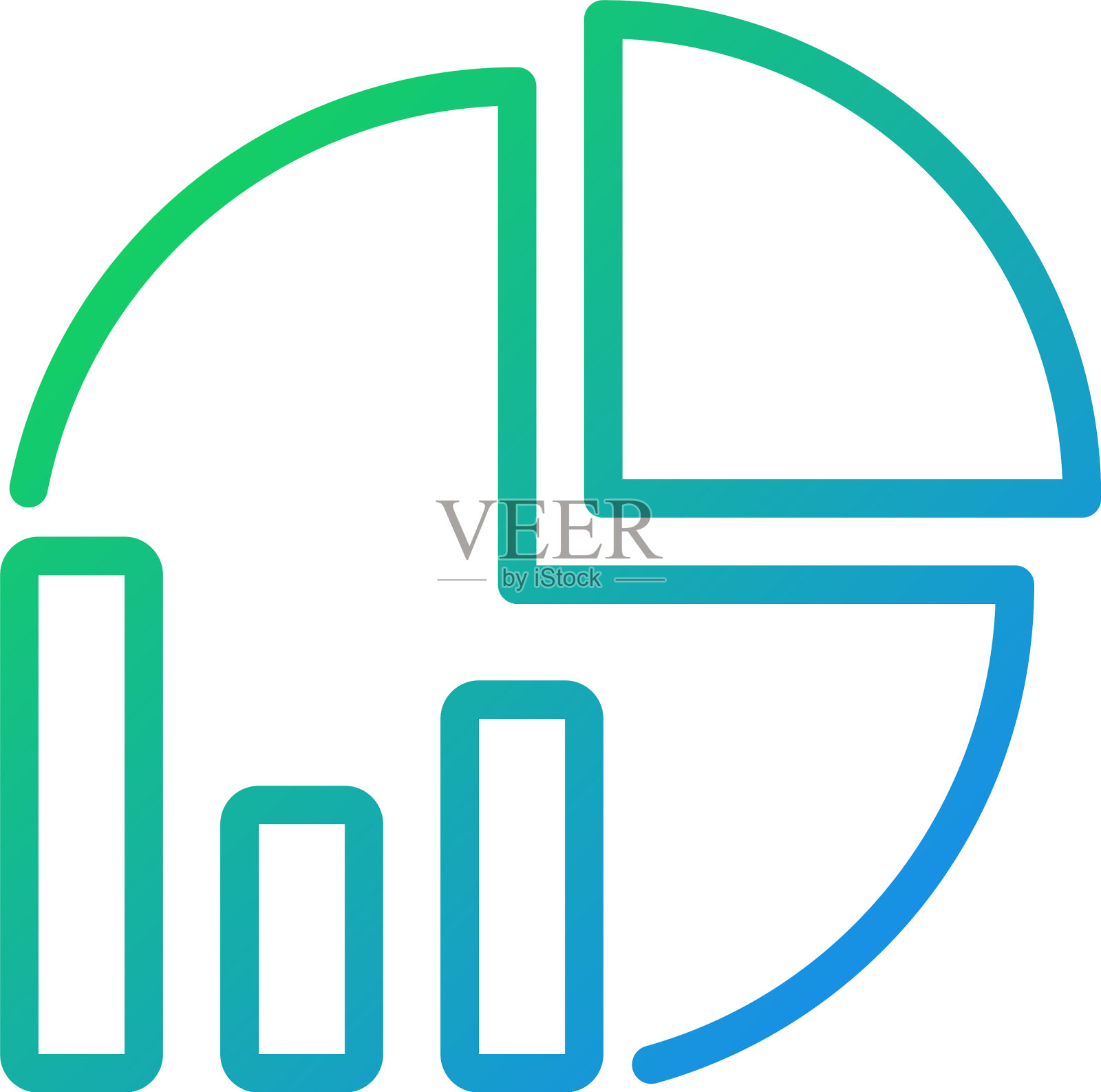 饼图像素完美渐变线性图标图标素材