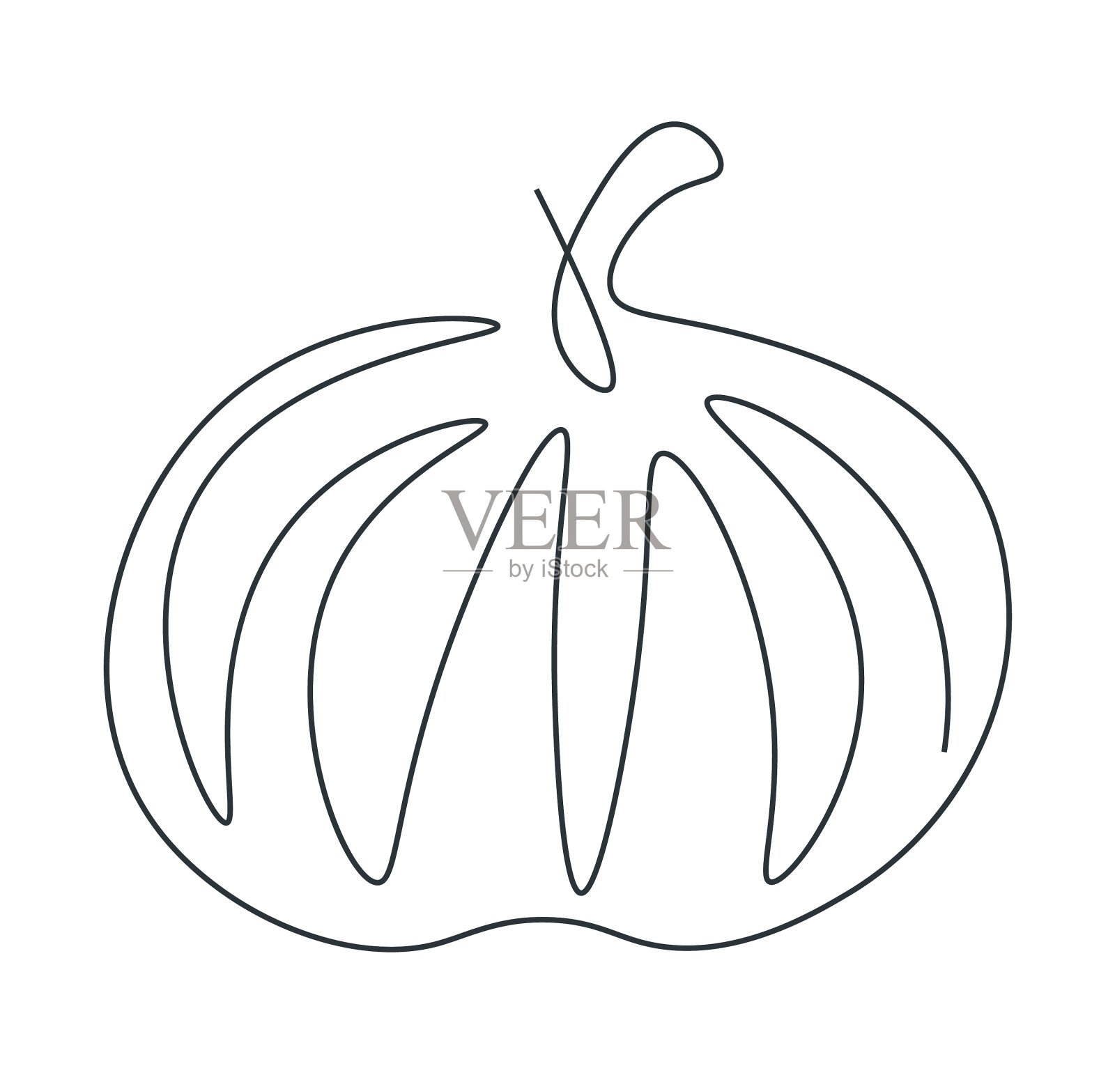 用一条连续的线画南瓜设计元素图片
