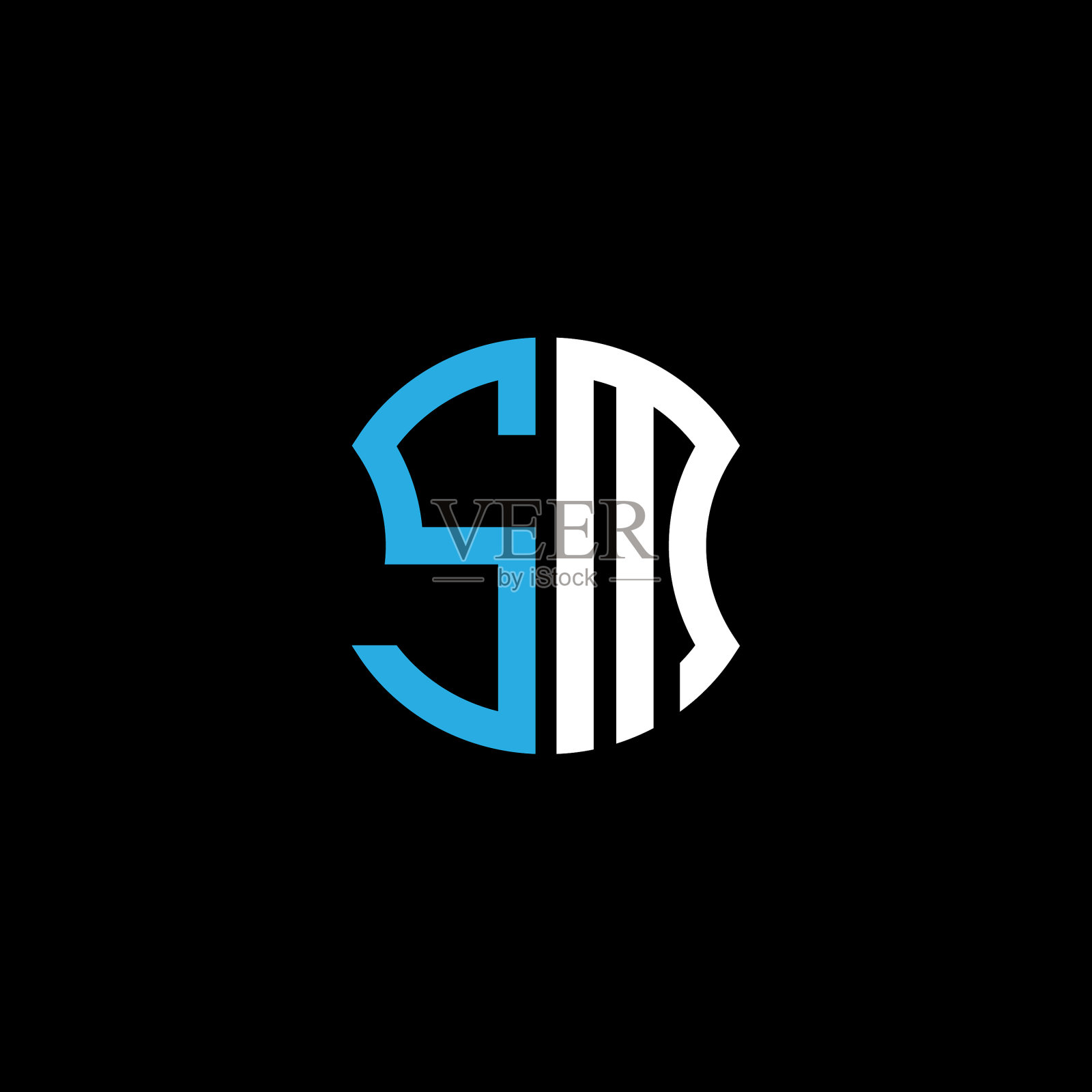 sm字母标志创意设计与图形abc插画图片素材