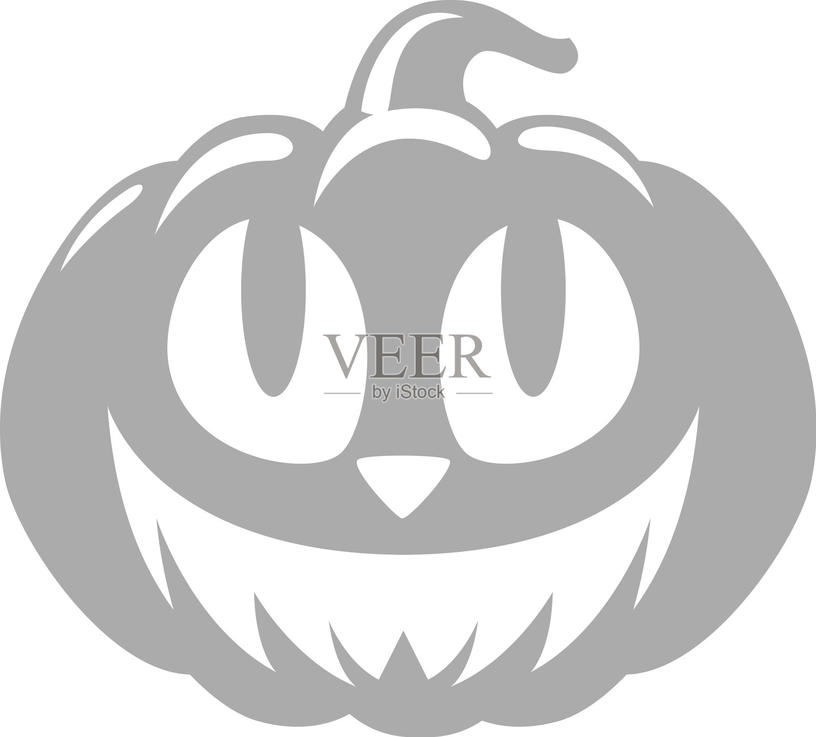 有趣的万圣节南瓜灰色剪影雕刻设计元素图片