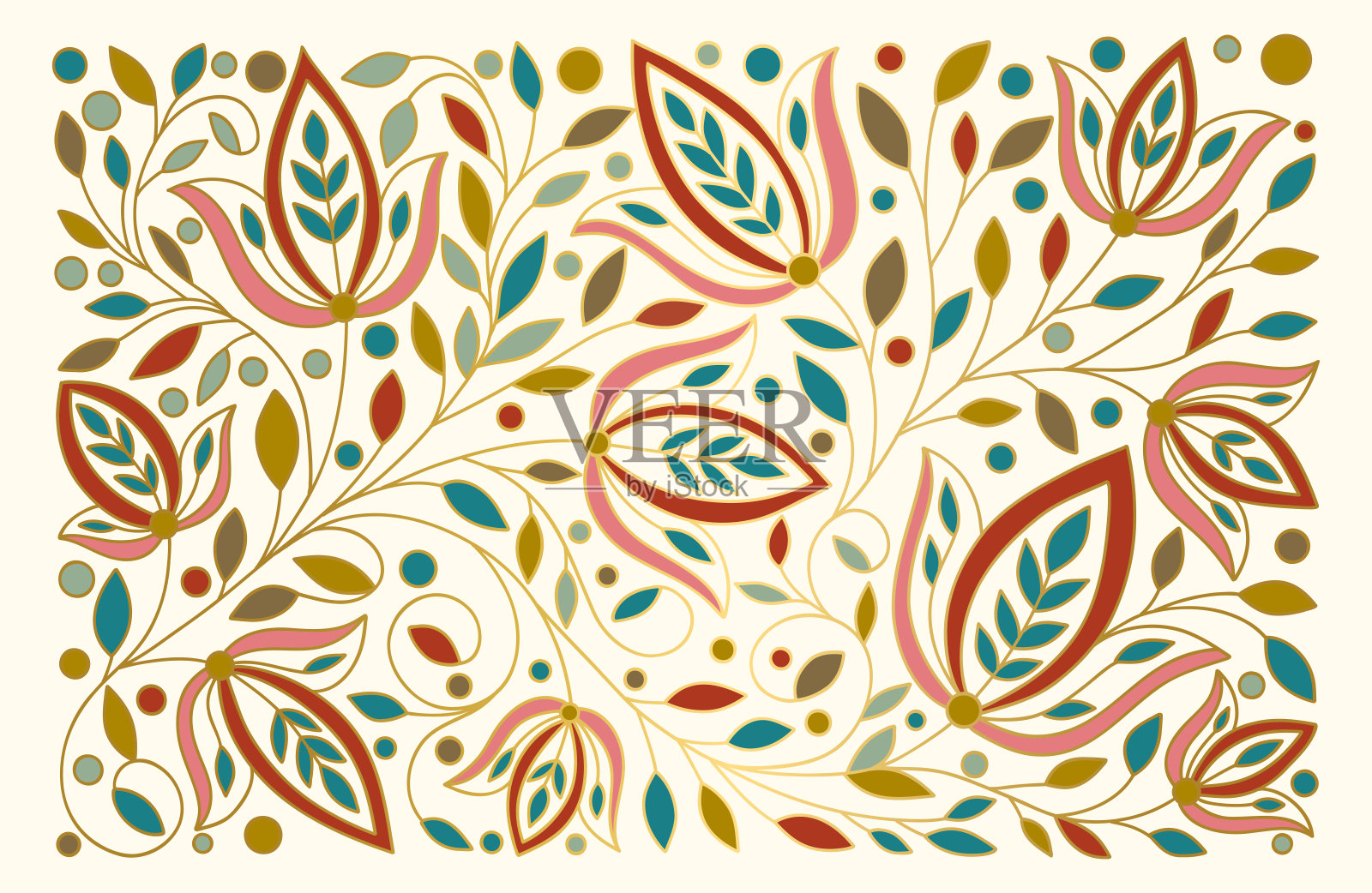 抽象的背景。向量装饰模式。佩斯利的元素。非常适合织物，邀请函，墙纸，装饰，包装或任何想要的想法。插画图片素材