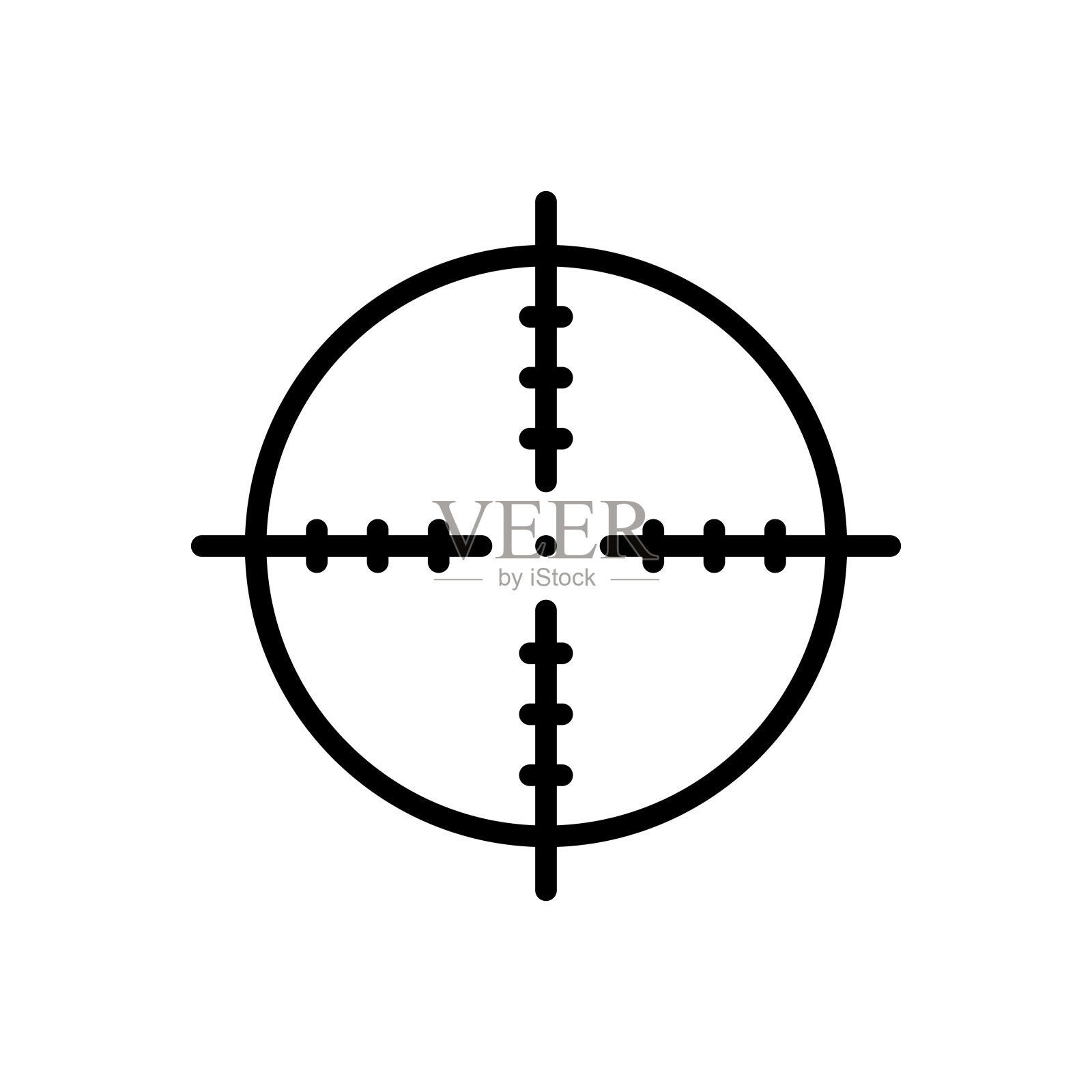 目标矢量图标。狙击符号，商业目标，移动应用，网页设计，游戏。矢量符号在白色背景上以简单的风格孤立。插画图片素材