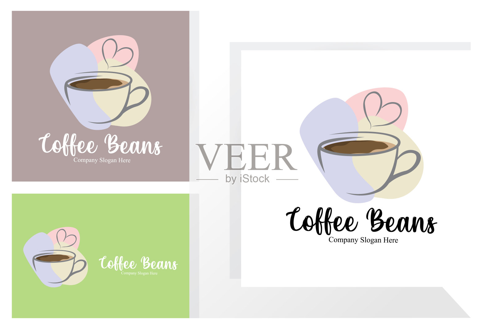 咖啡豆饮料设计在棕色颜色矢量插图插画图片素材