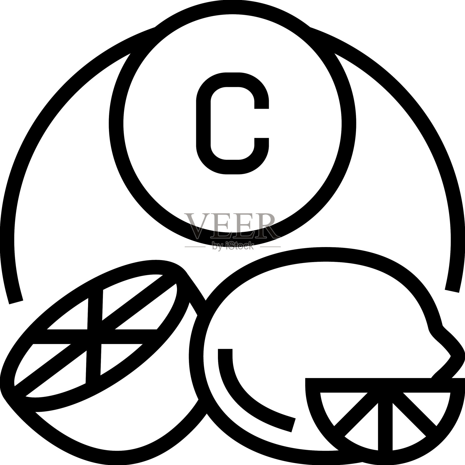 C维柑橘线图标图标素材