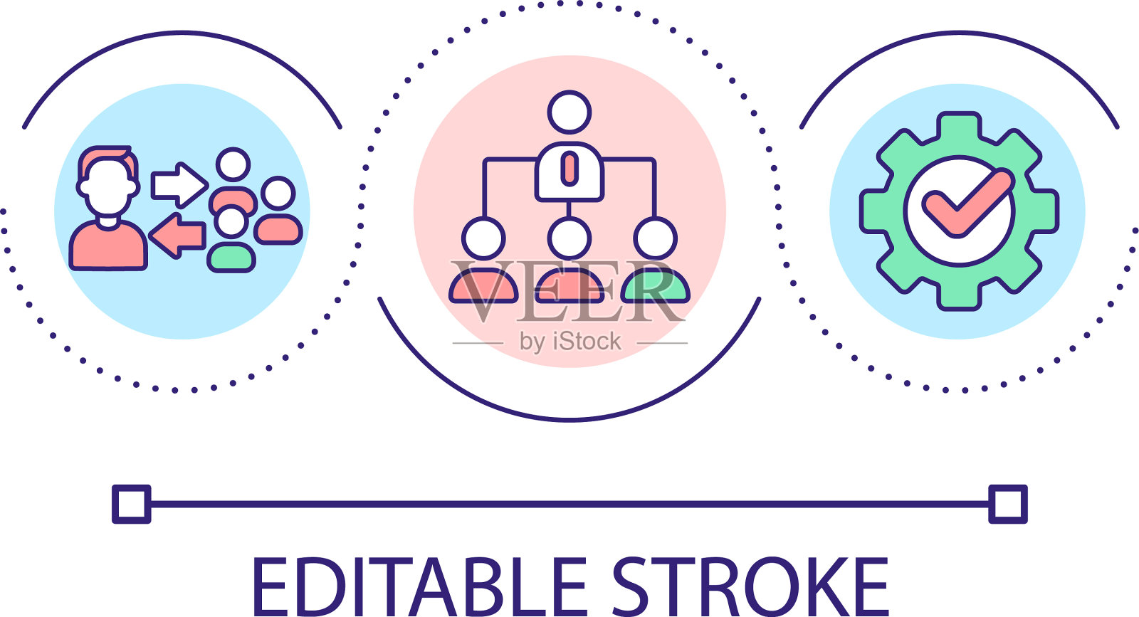执行经理循环概念图标插画图片素材