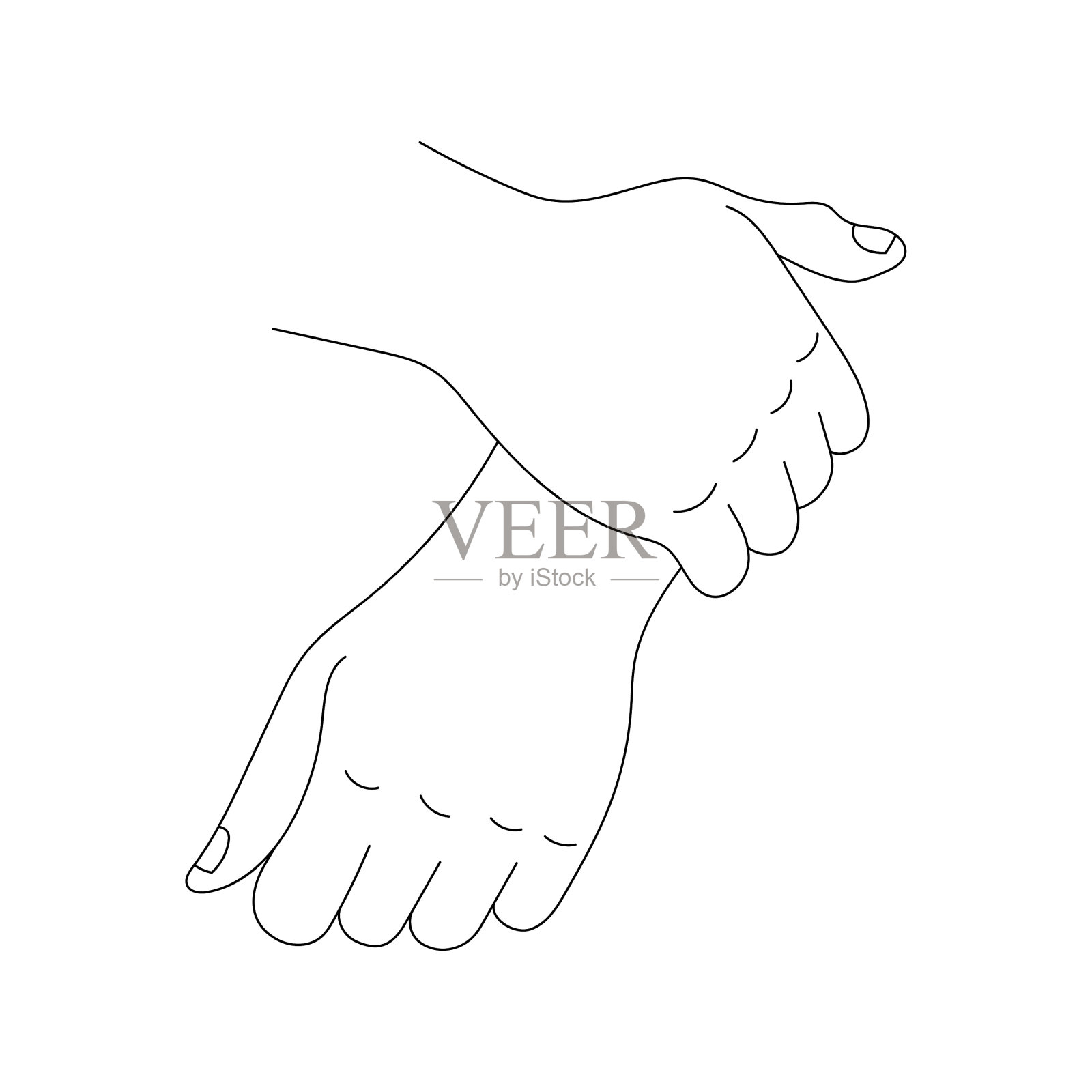 手握手腕示意图插画图片素材